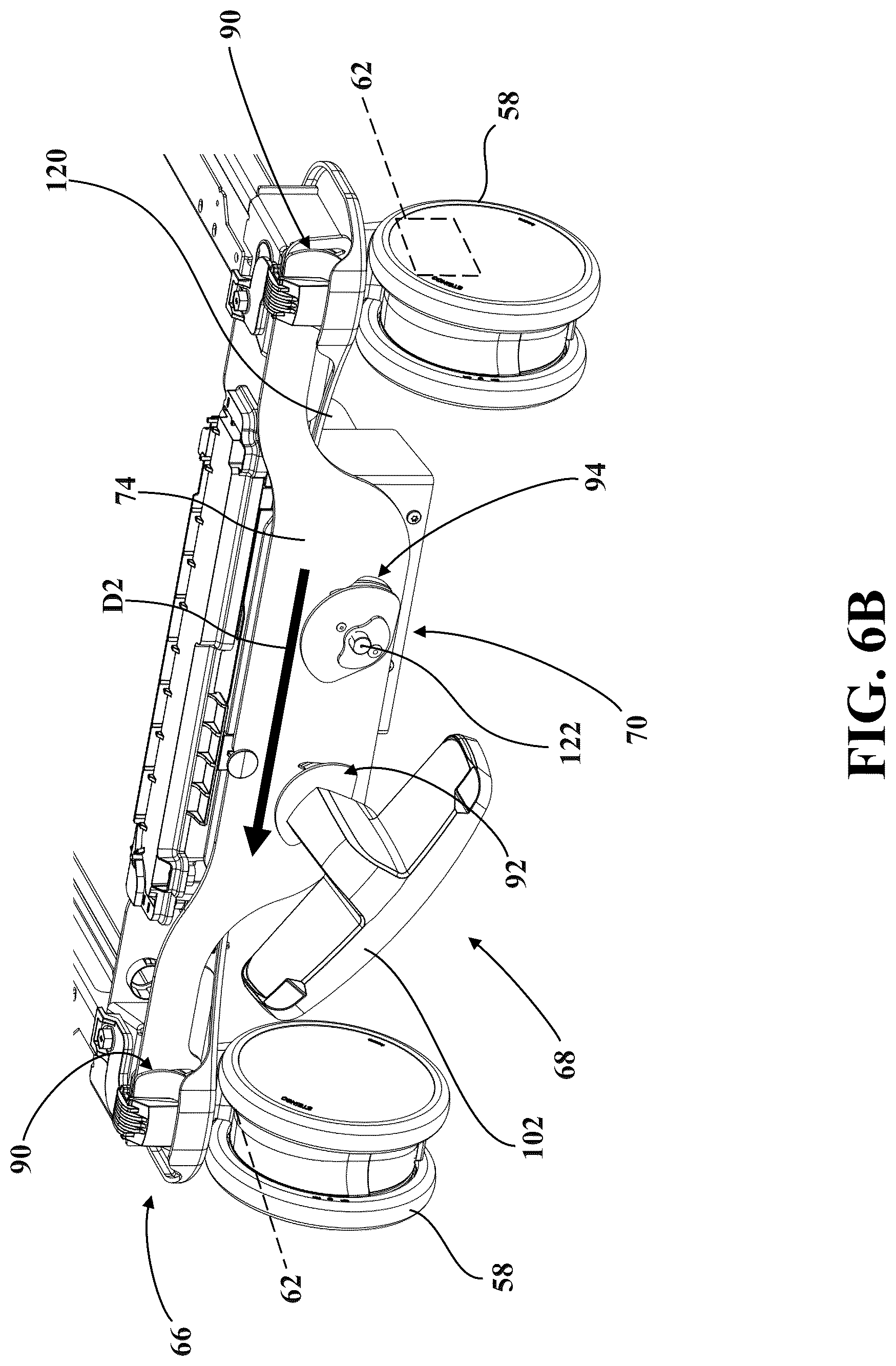Patent US12318337 Figure 8 – Patient transport apparatus with electro-mechanical braking system