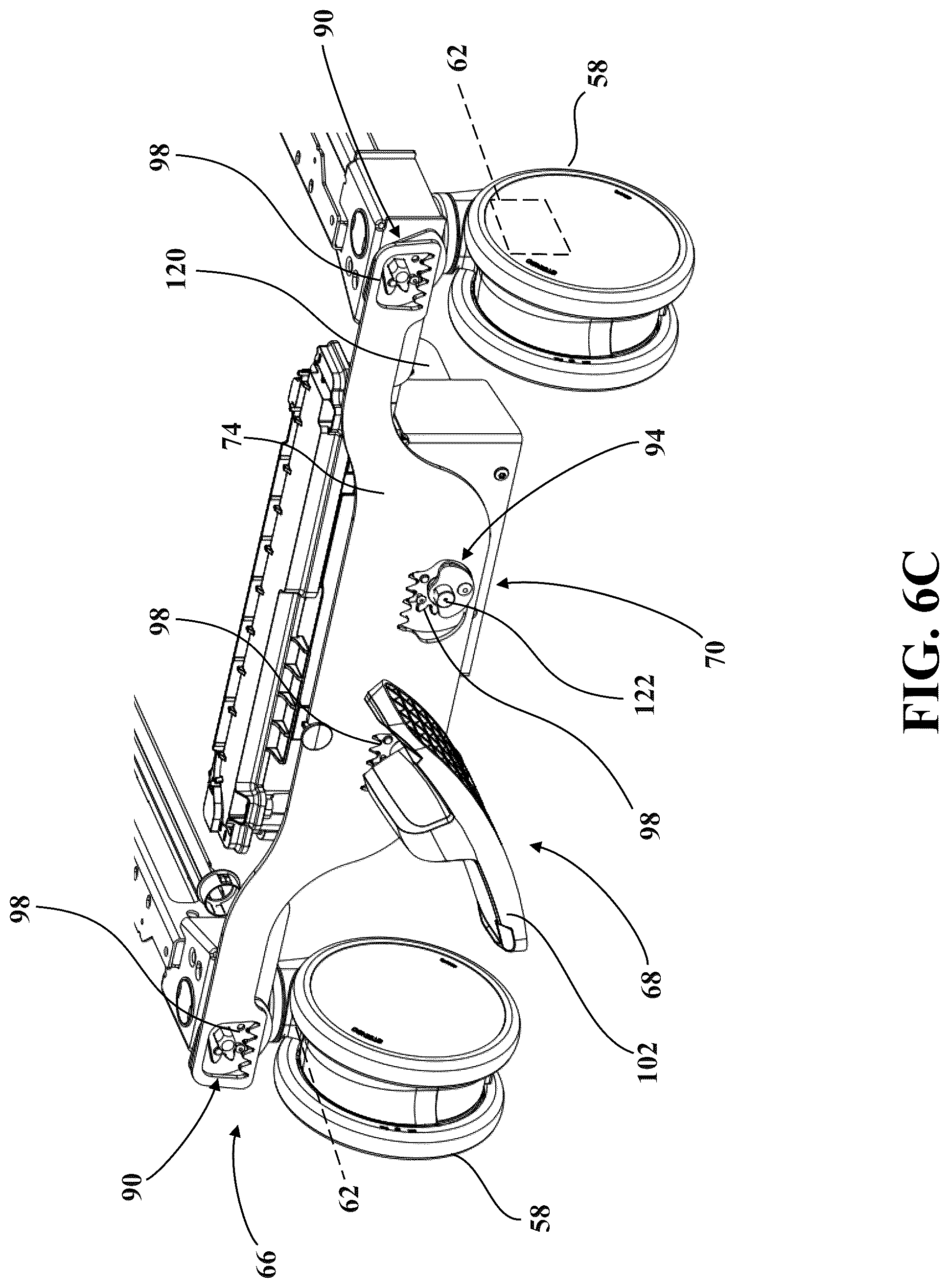 Patent US12318337 Figure 9 – Patient transport apparatus with electro-mechanical braking system
