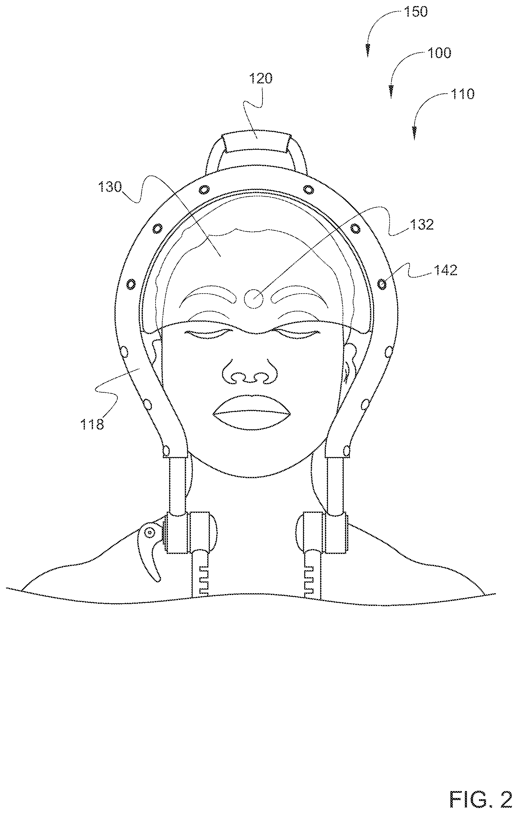 Patent US12318351 Figure 2 – Face cradle system