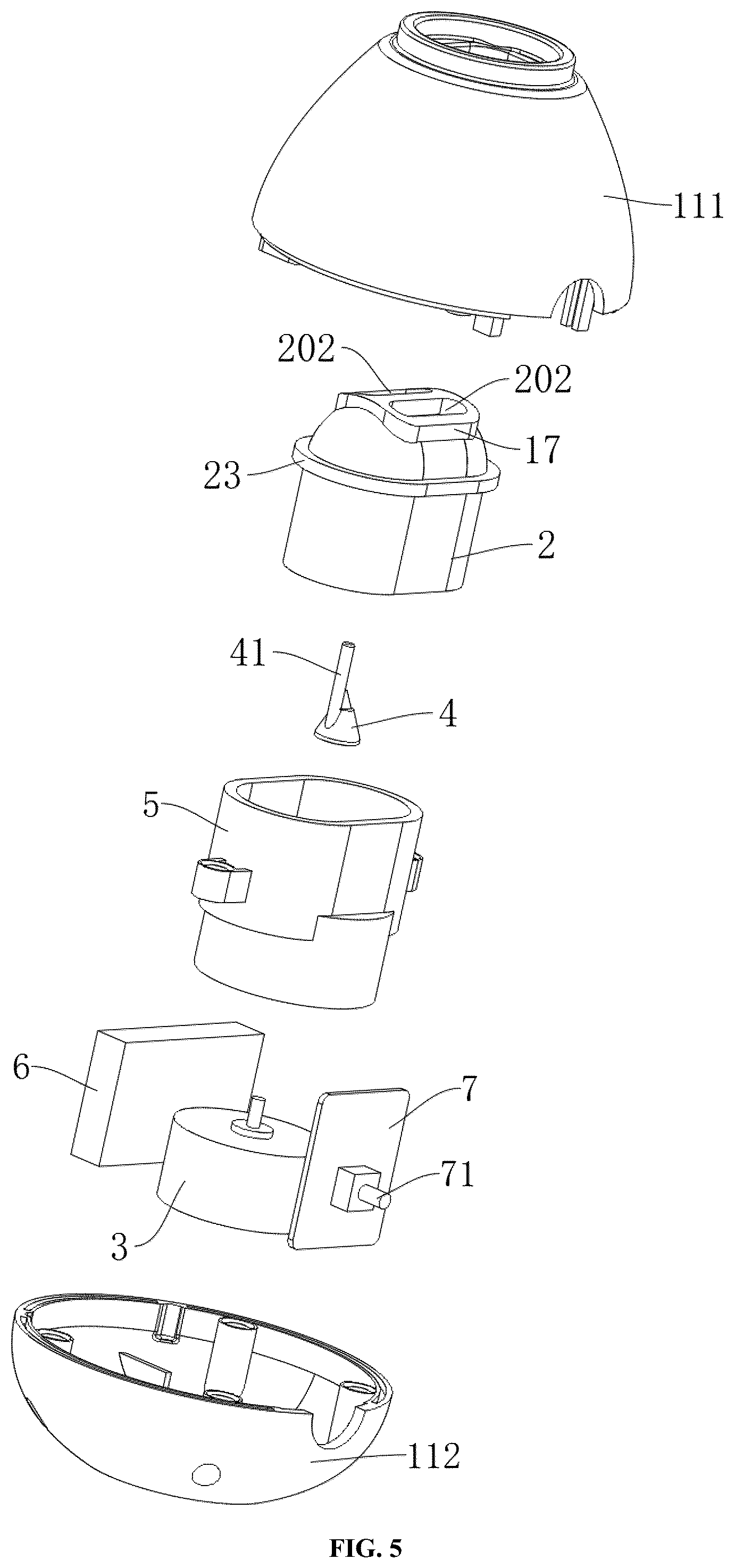 Patent US12318352 Figure 5 – Massager