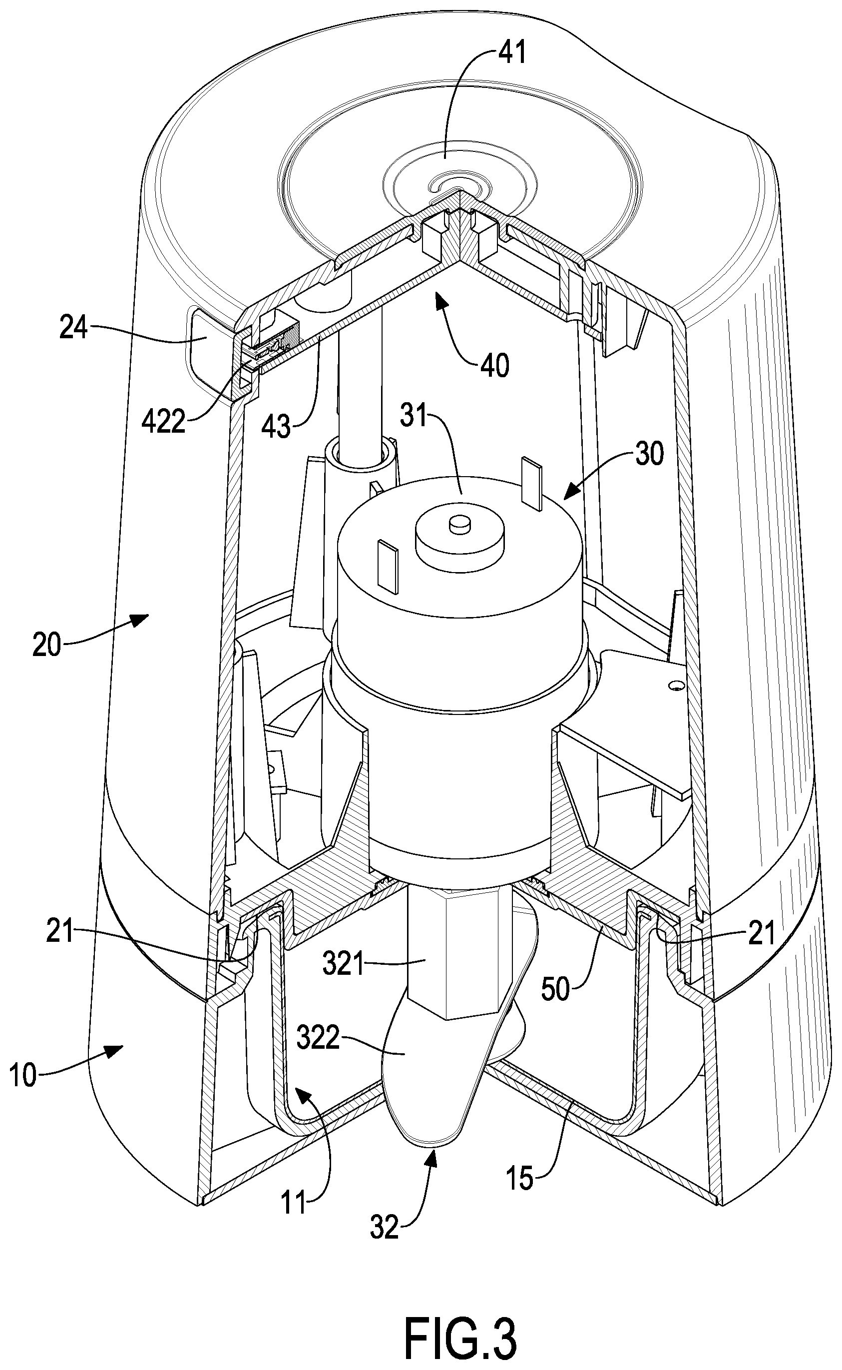 Patent US12318354 Figure 3 – Electric medicine grinder