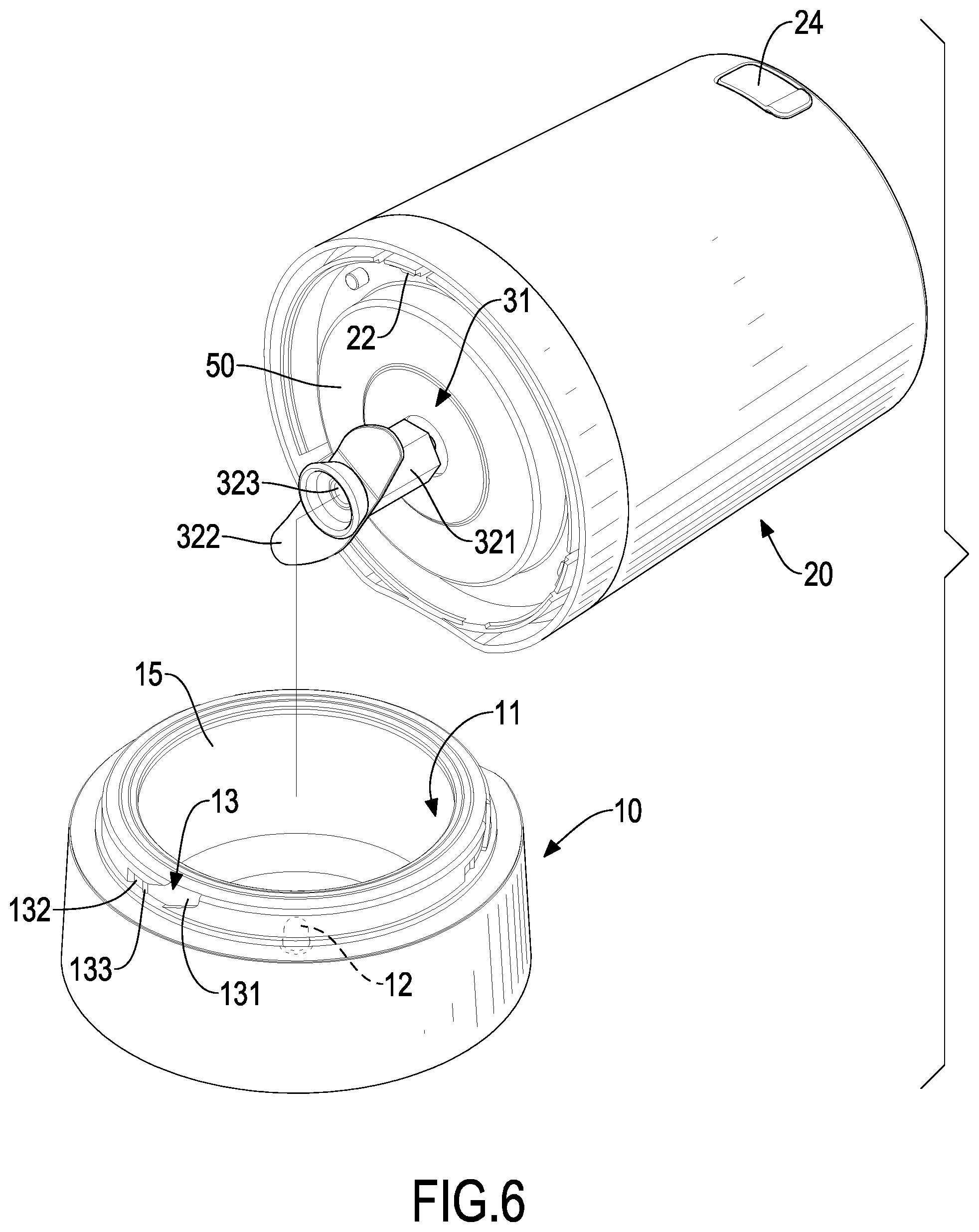 Patent US12318354 Figure 6 – Electric medicine grinder