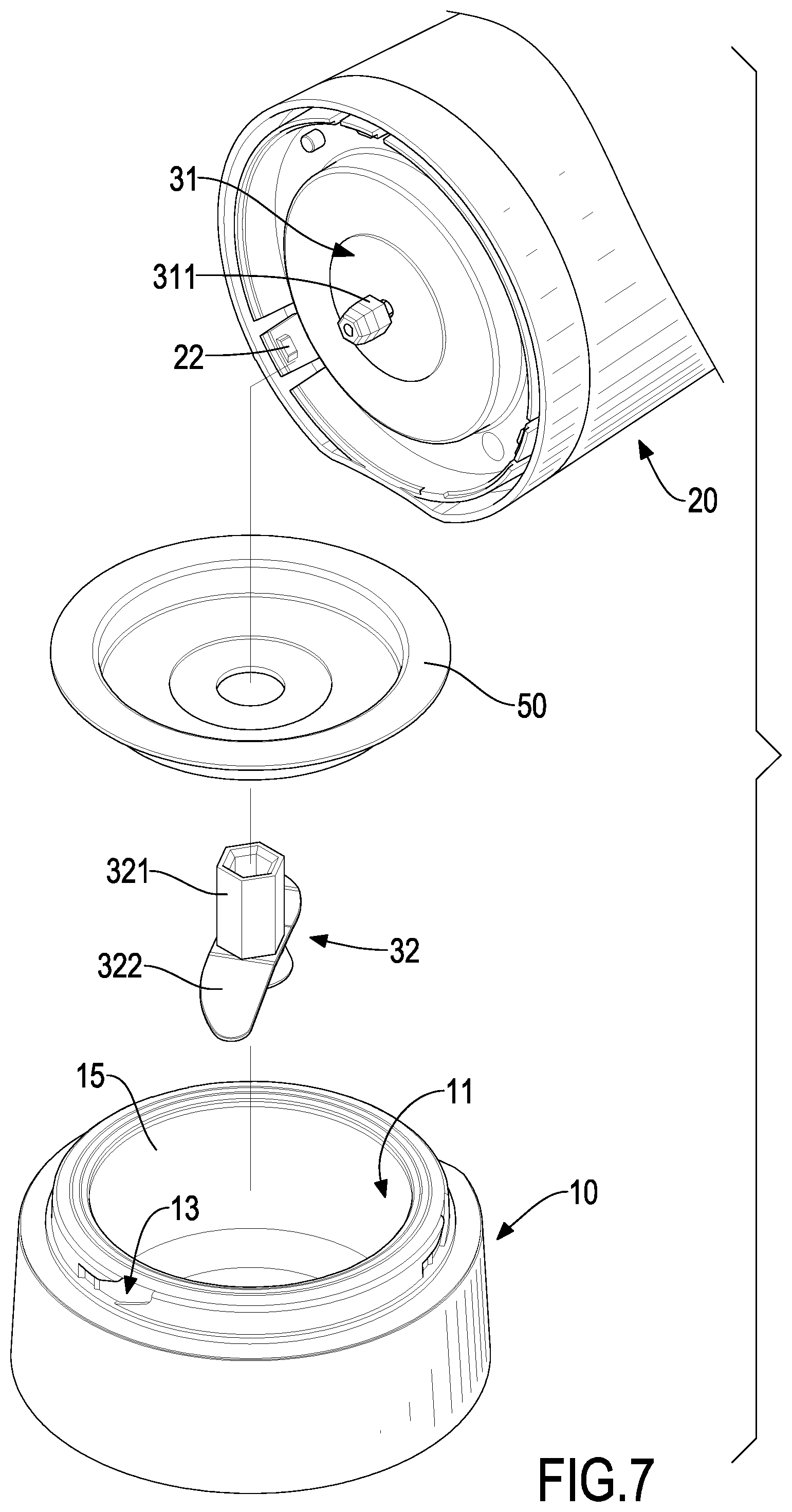 Patent US12318354 Figure 7 – Electric medicine grinder