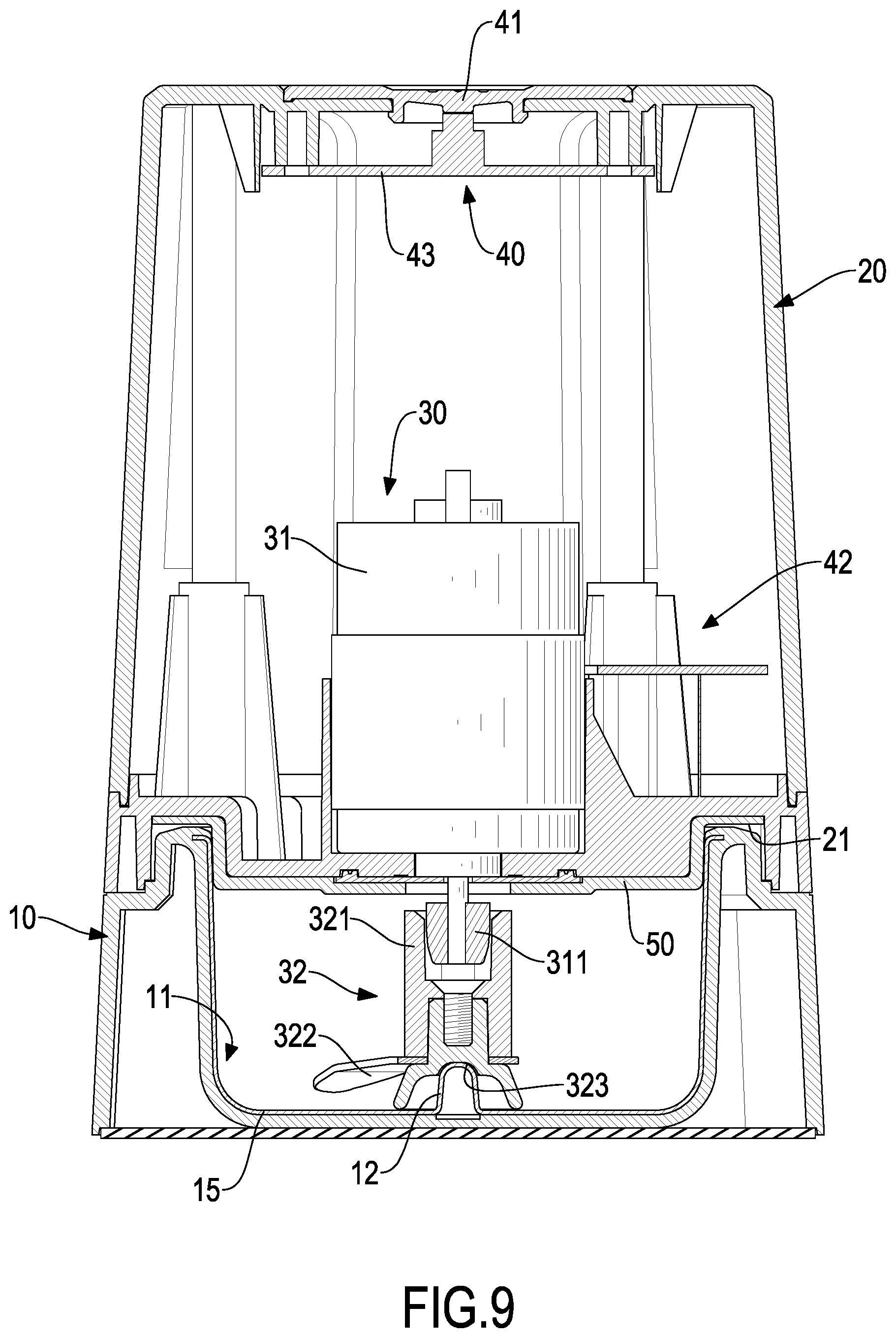 Patent US12318354 Figure 9 – Electric medicine grinder