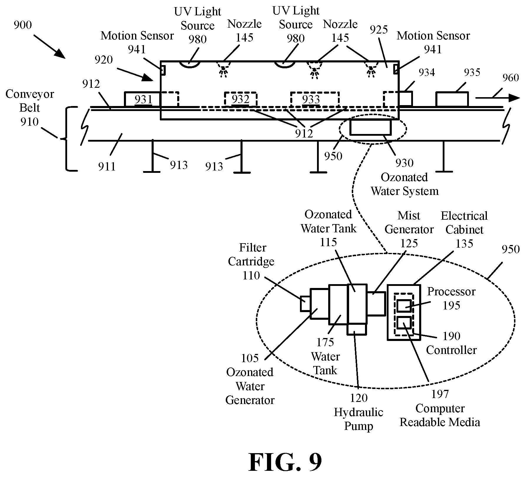 Patent US12318501 Figure 10 – Disinfection chambers and tunnels