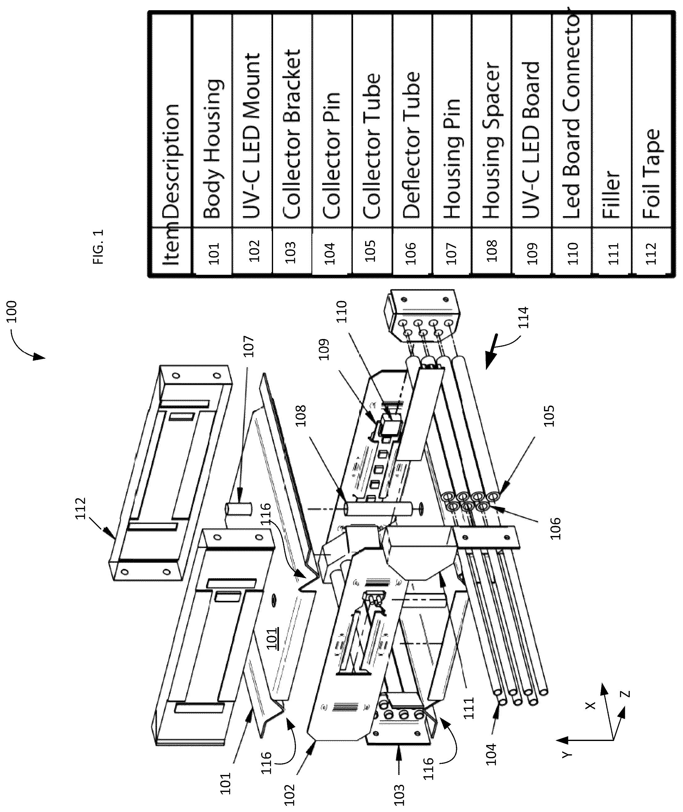 Patent US12318514 Figure 1 – Fluid-flow sterilization engine and method for using the same