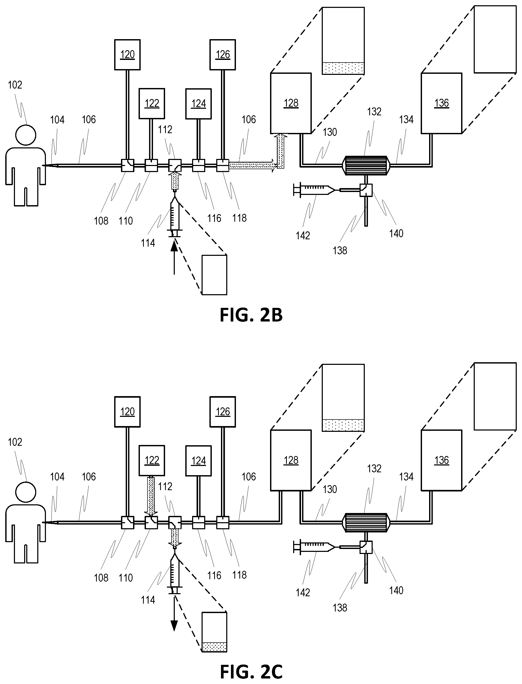 Patent US12318526 Figure 2 – Syringe-based manual extracorporeal blood treatment systems and methods employing batch processing