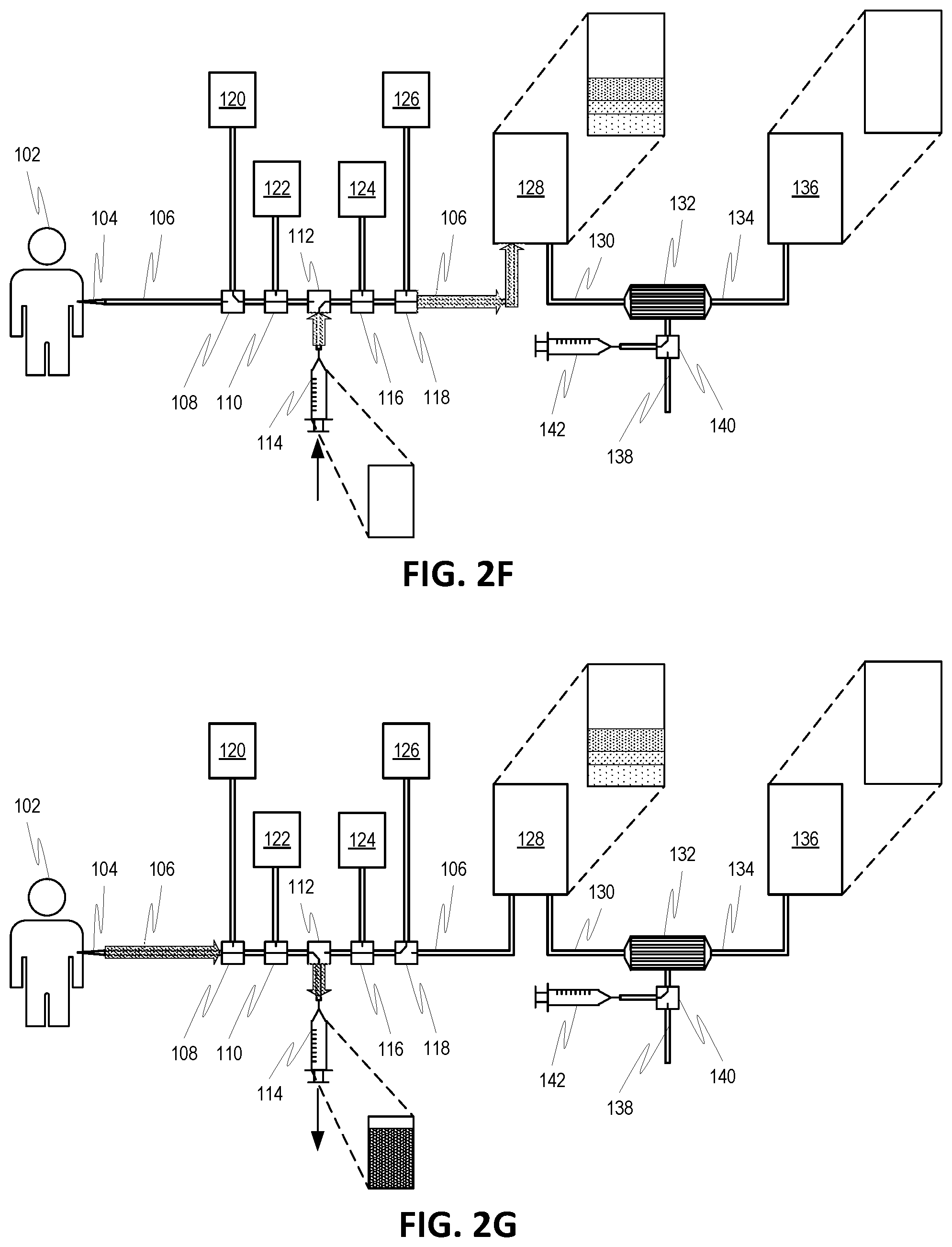 Patent US12318526 Figure 4 – Syringe-based manual extracorporeal blood treatment systems and methods employing batch processing