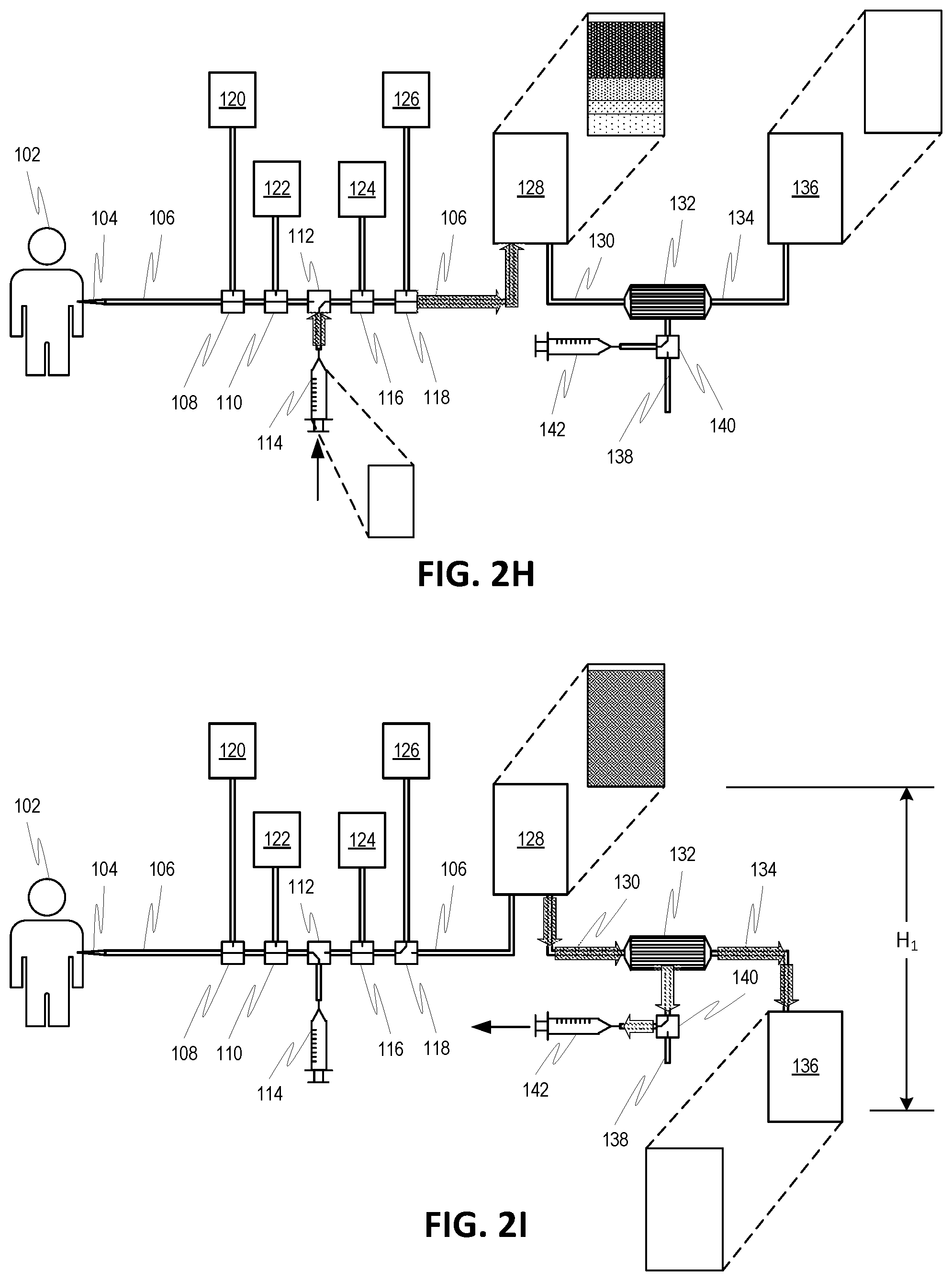 Patent US12318526 Figure 5 – Syringe-based manual extracorporeal blood treatment systems and methods employing batch processing