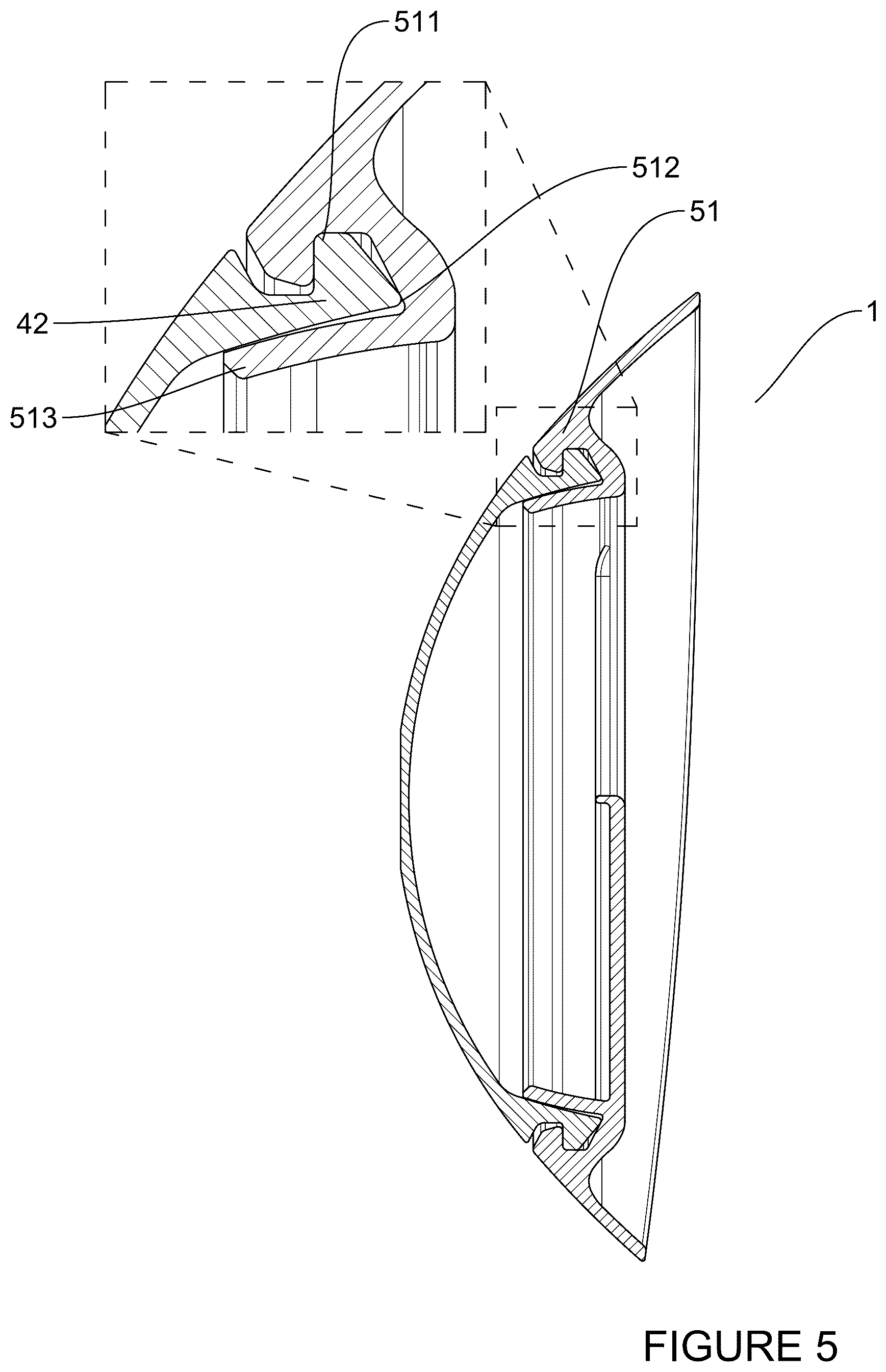 Patent US12318531 Figure 5 – Passive milk collection vessel