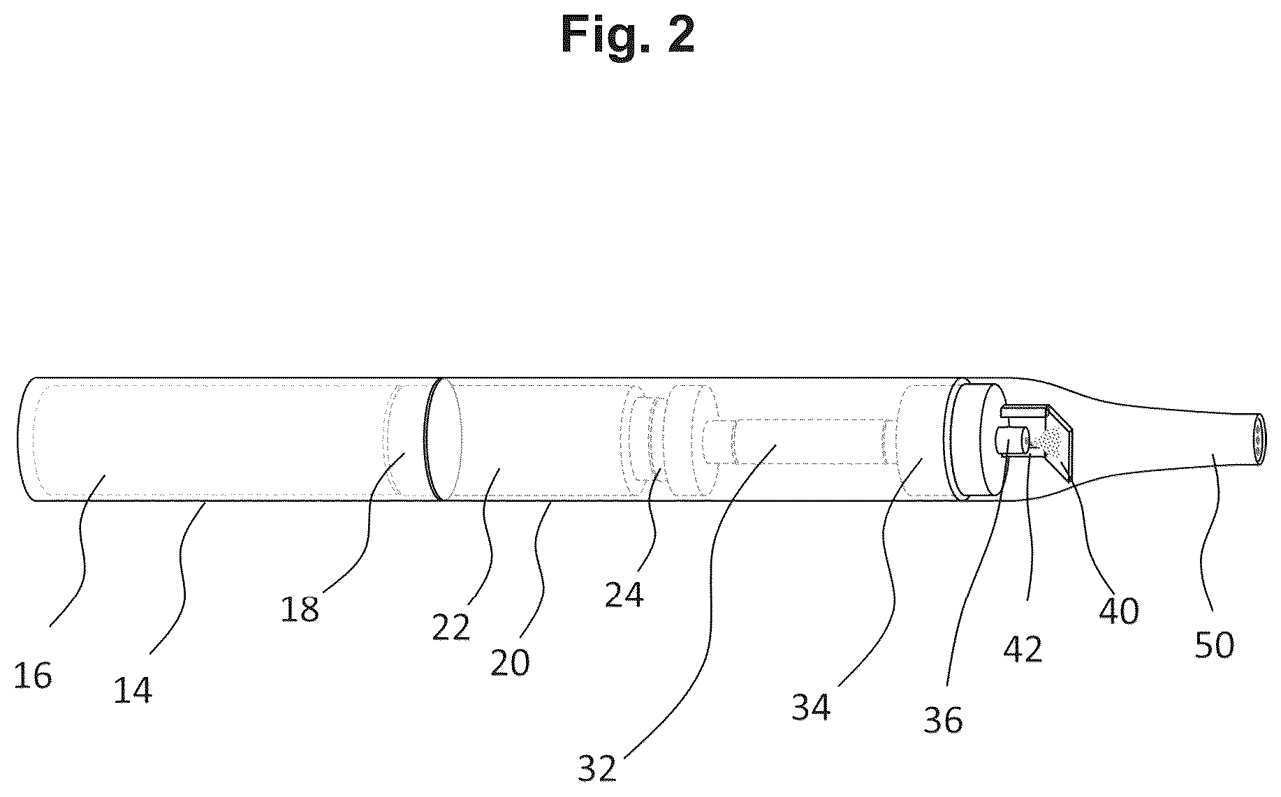 Patent US12318536 Figure 2 – Vaporizer including a heater assembly and a delivery device