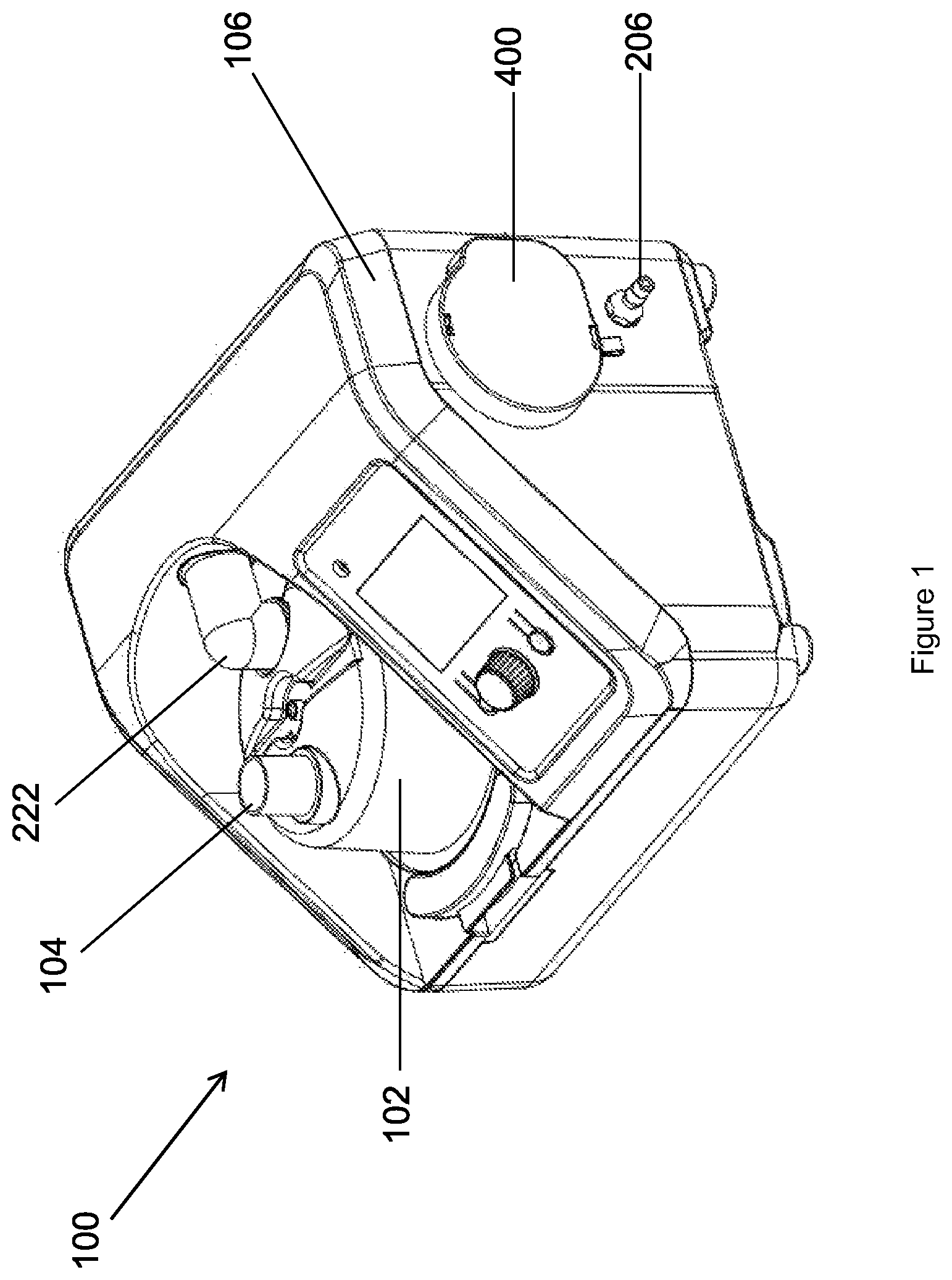 Patent US12318537 Figure 1 – Respiratory apparatus with noise-damping member