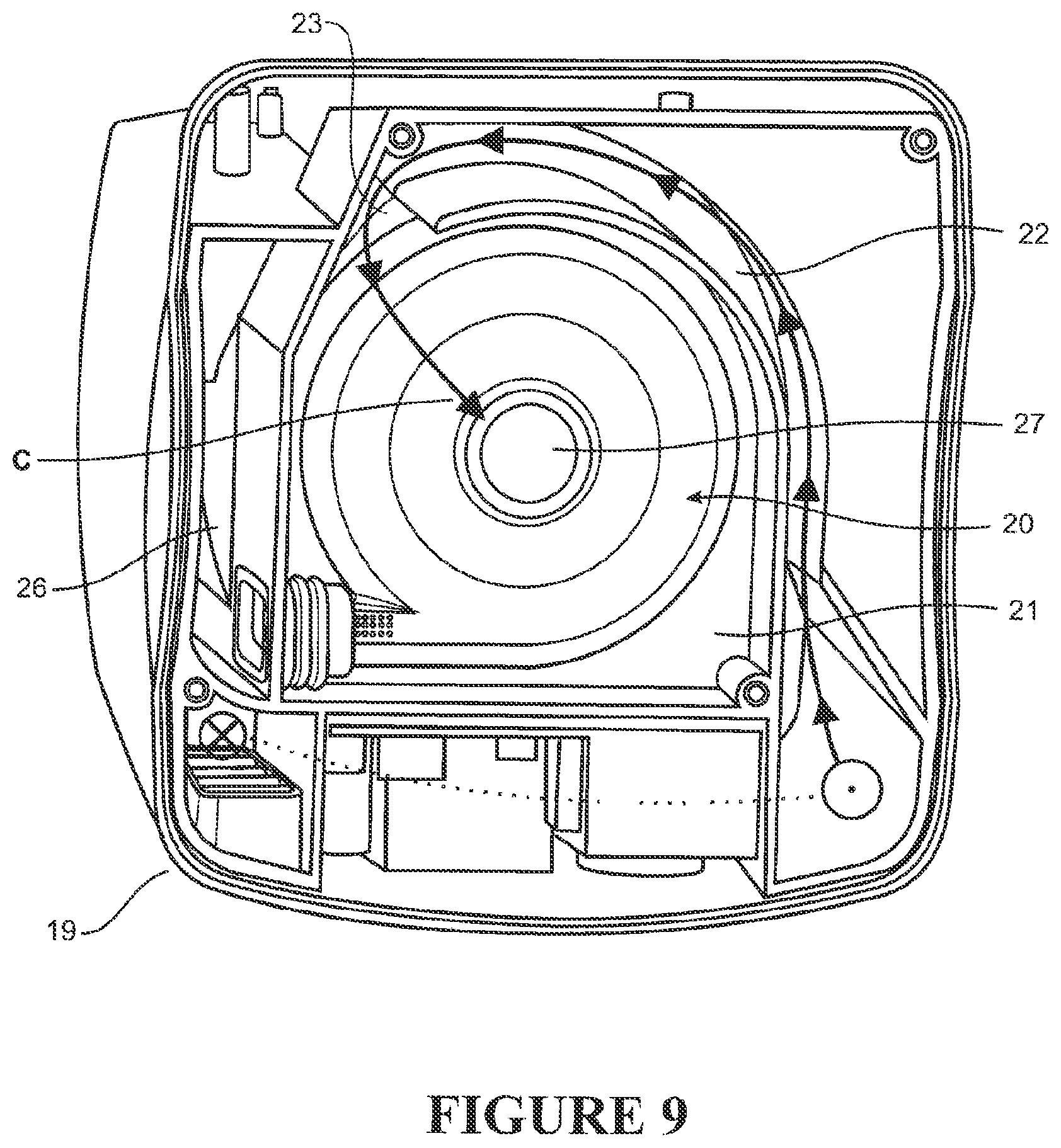 Patent US12318538 Figure 7 – Impeller and motor assembly