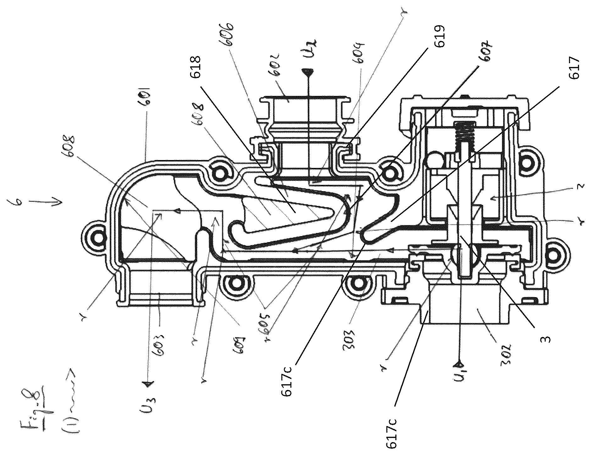 Patent US12318546 Figure 7 – Respirator with a mixing chamber, and mixing chamber for a respirator
