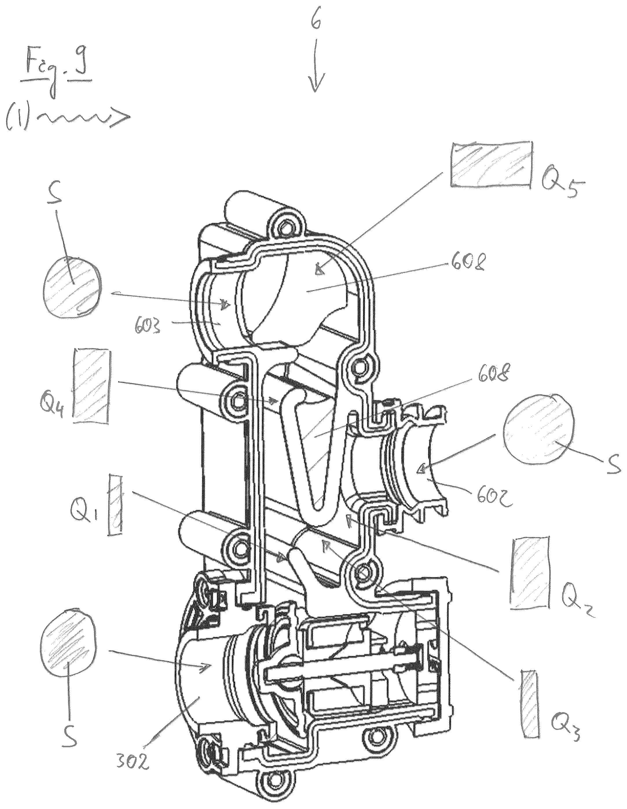Patent US12318546 Figure 8 – Respirator with a mixing chamber, and mixing chamber for a respirator