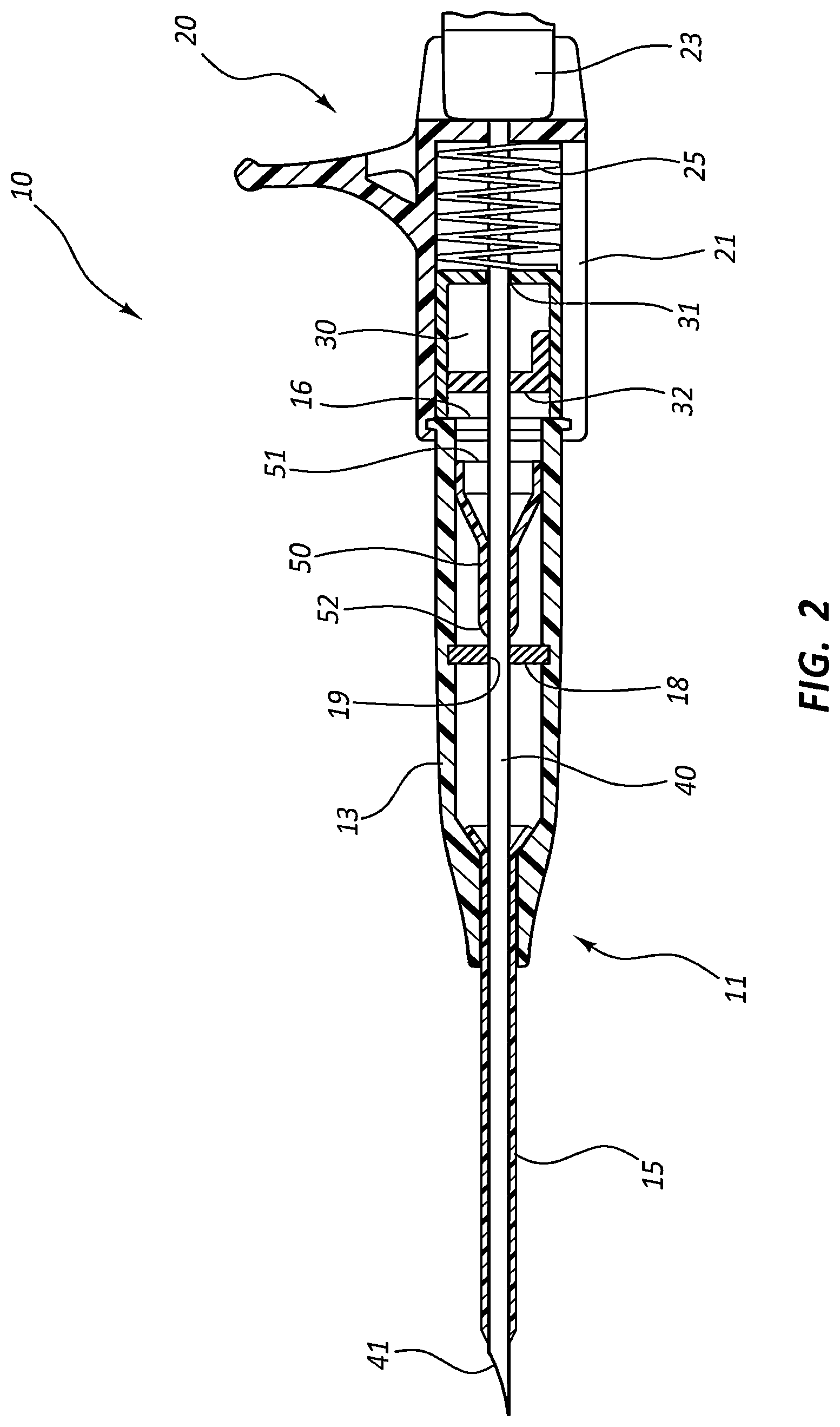 Patent US12318559 Figure 2 – Ported IV catheter having external needle shield and internal blood control septum