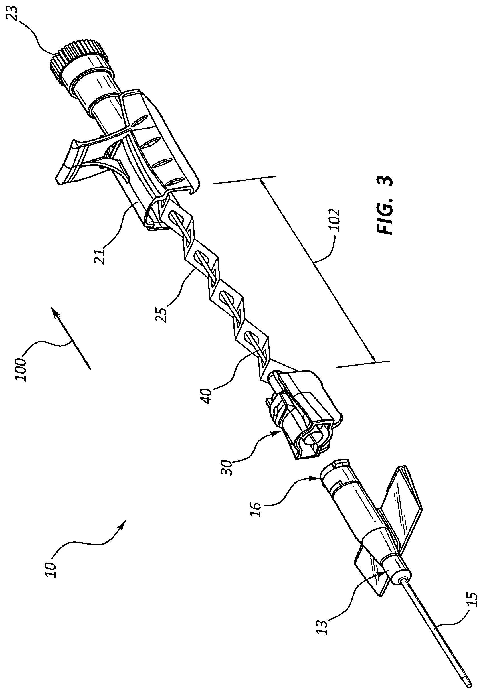 Patent US12318559 Figure 3 – Ported IV catheter having external needle shield and internal blood control septum