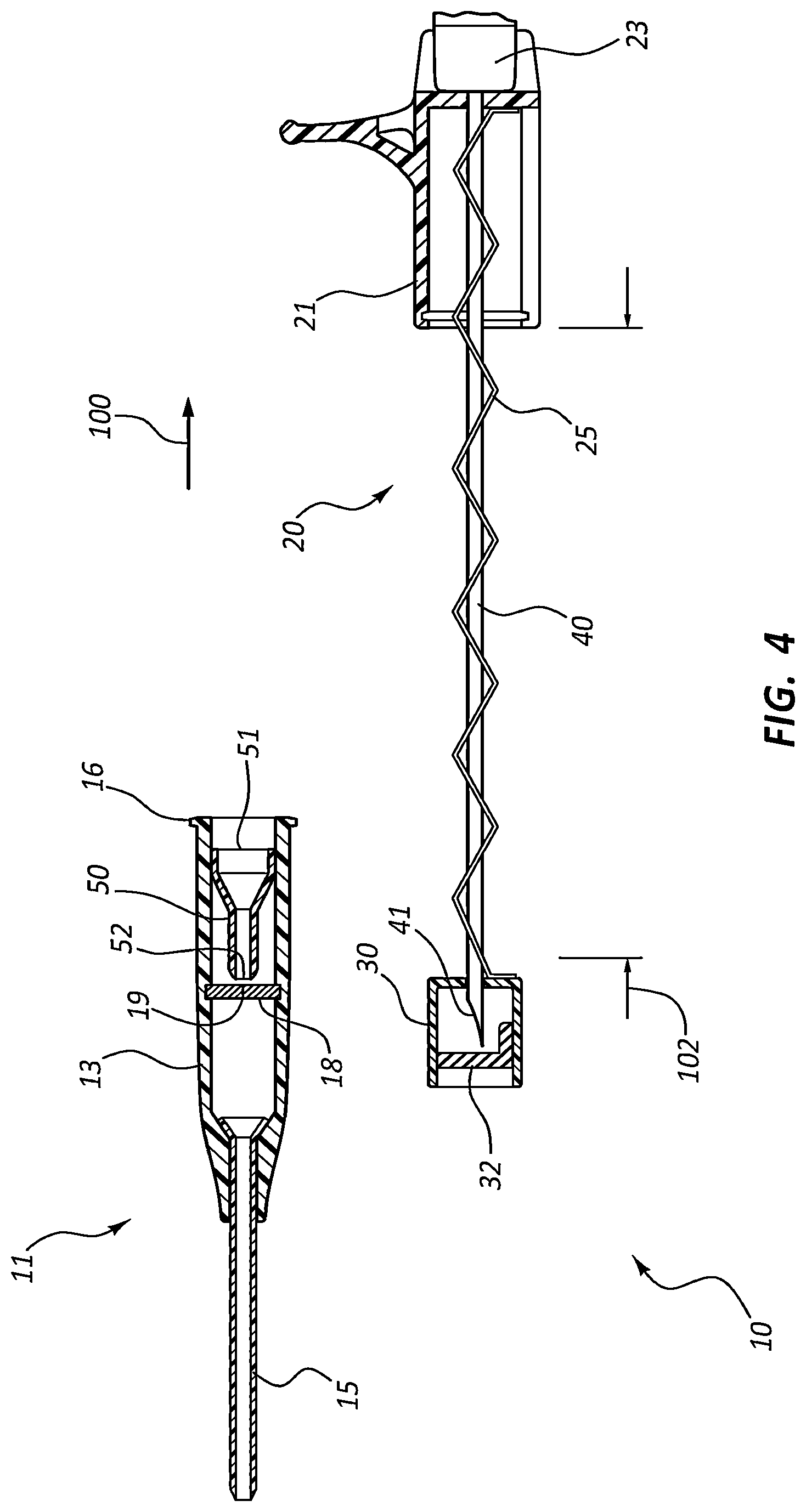Patent US12318559 Figure 4 – Ported IV catheter having external needle shield and internal blood control septum