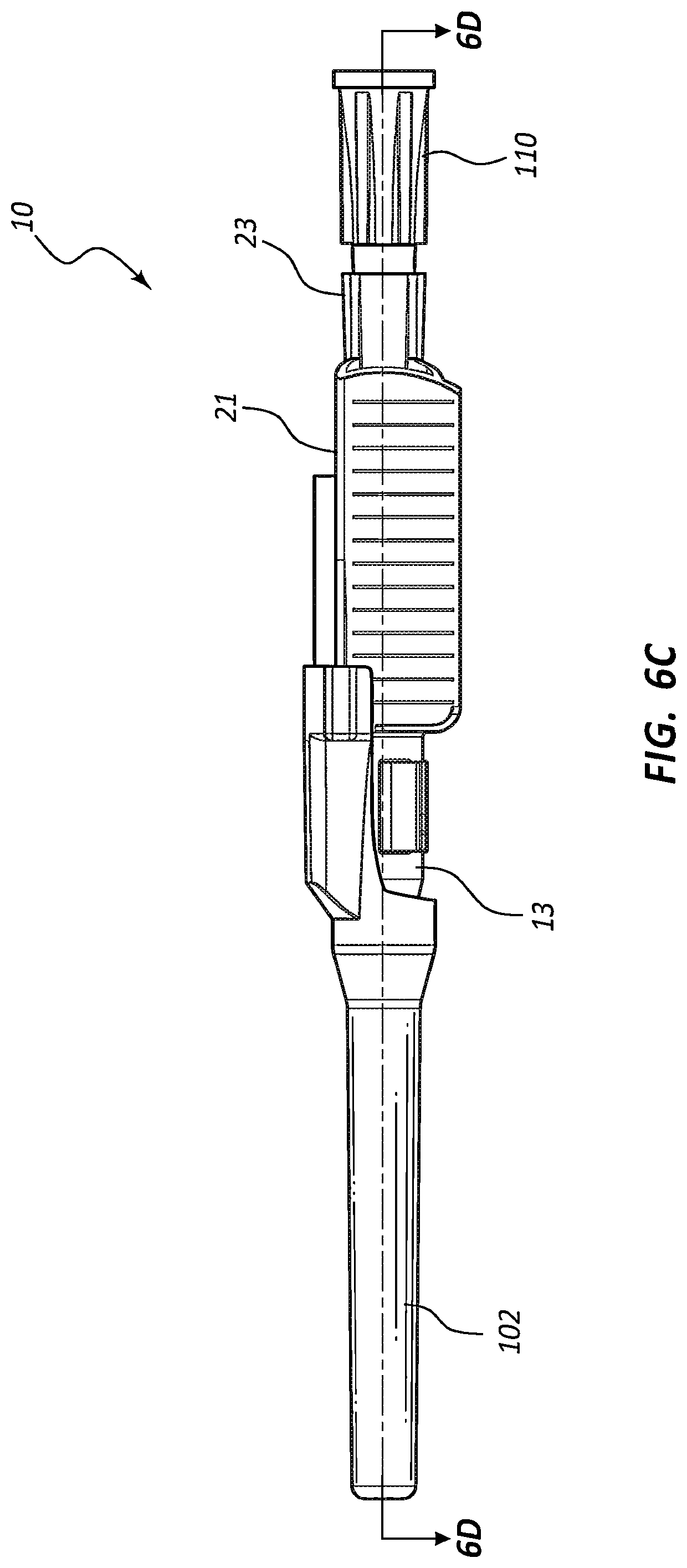 Patent US12318559 Figure 8 – Ported IV catheter having external needle shield and internal blood control septum