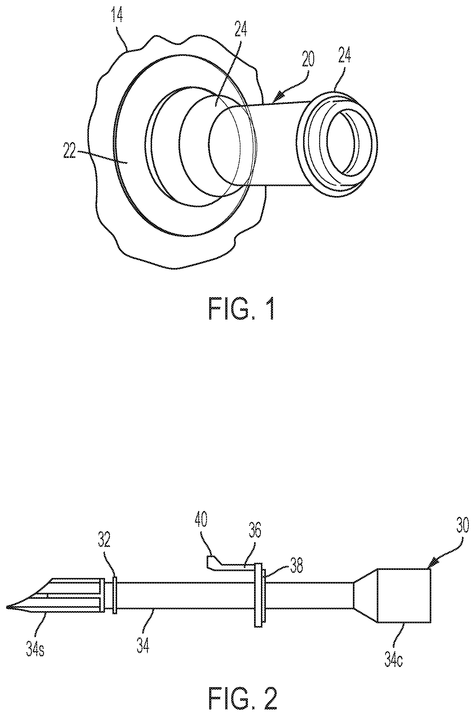 Patent US12318567 Figure 1 – Perforating connector for medical fluid containers
