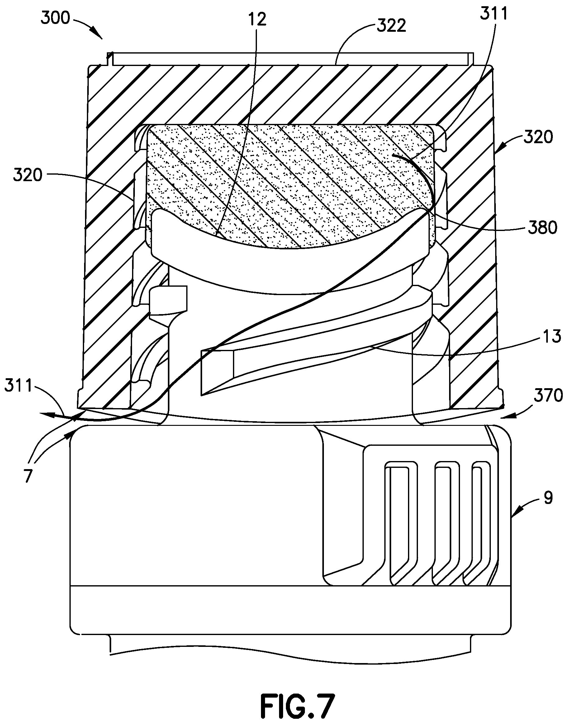 Patent US12318570 Figure 7 – Disinfection cap for IV needleless connectors