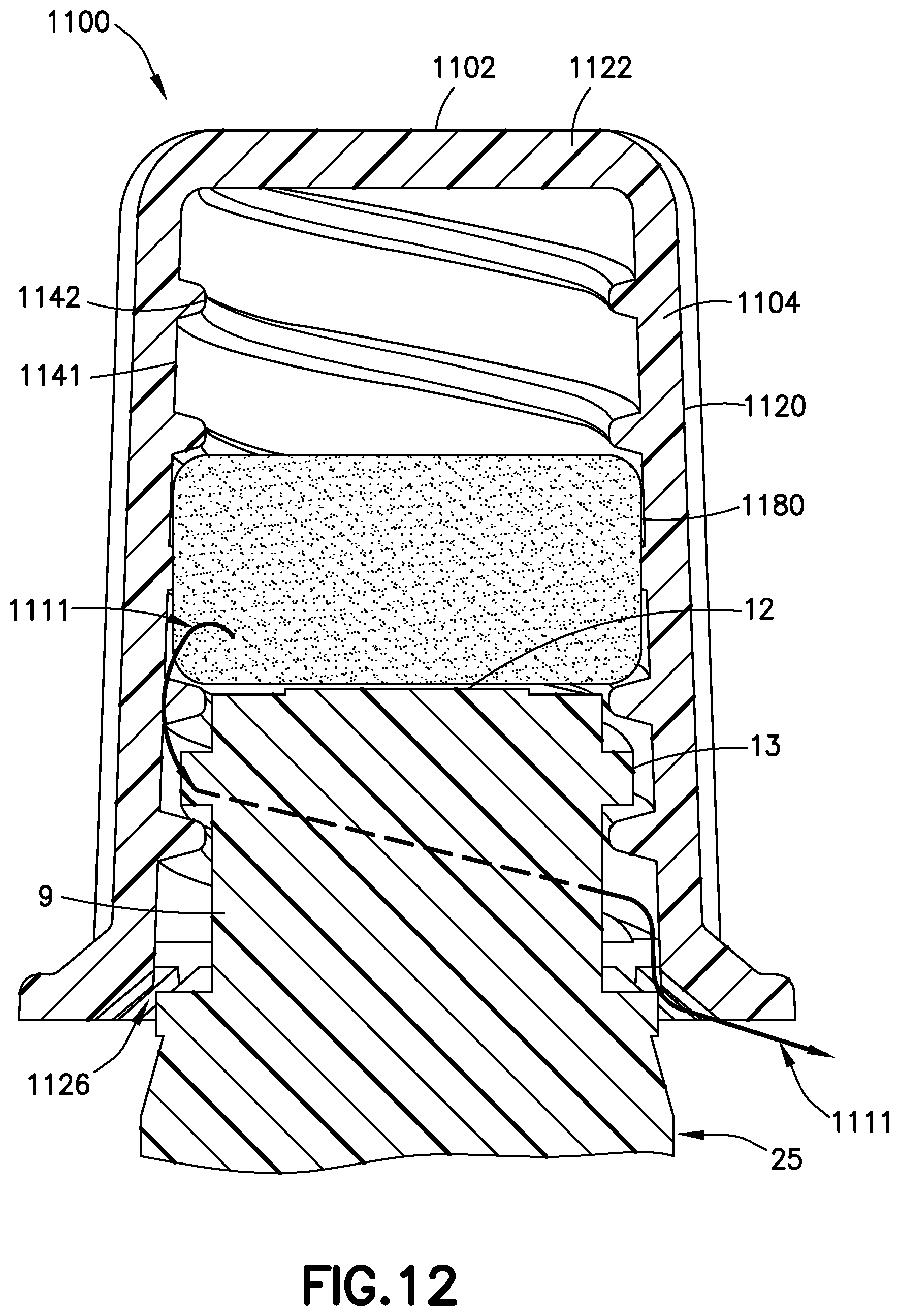 Patent US12318570 Figure 12 – Disinfection cap for IV needleless connectors