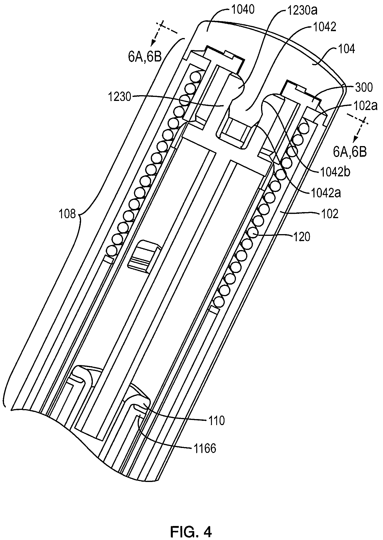 Patent US12318581 Figure 4 – Needle assisted injection device having reduced trigger force
