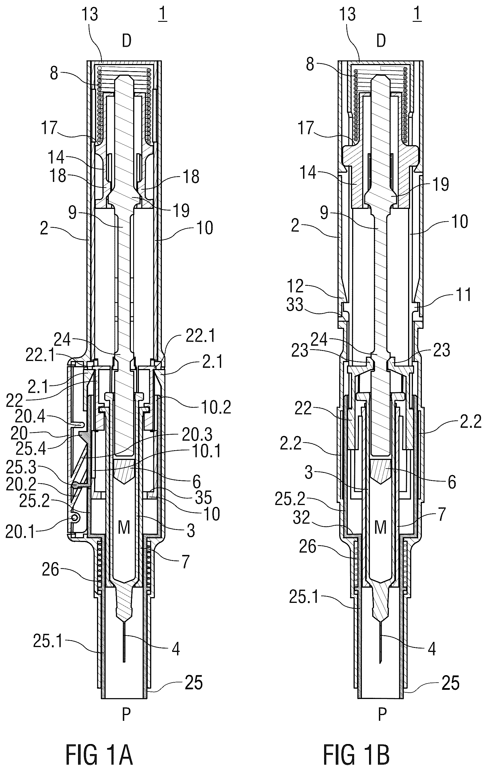 Patent US12318583 Figure 1 – Auto-injector