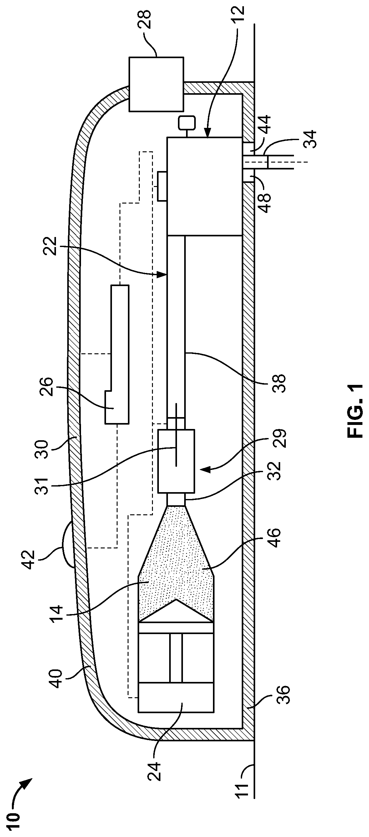 Patent US12318593 Figure 1 – Hydraulic-pneumatic pressurized chamber drug delivery system