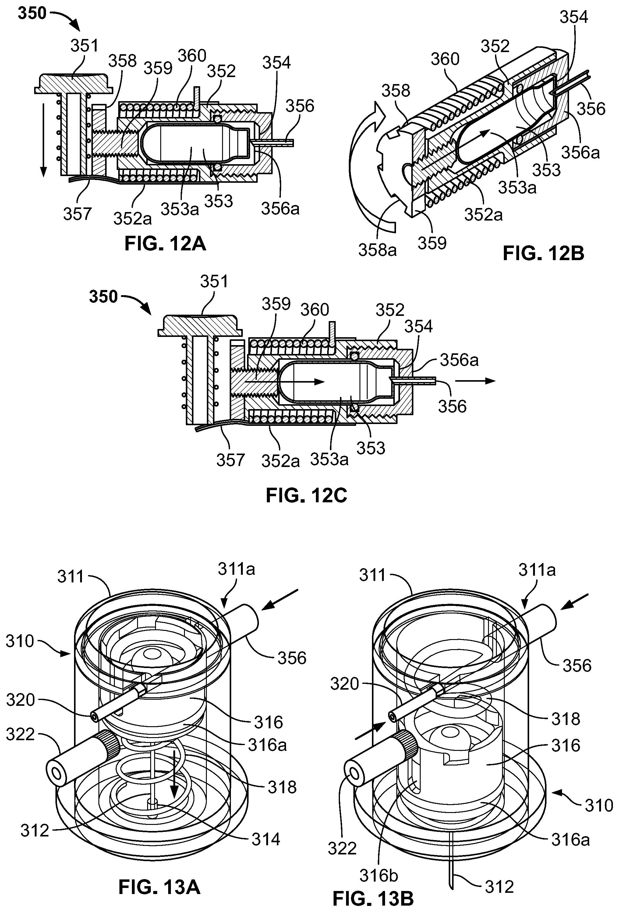 Patent US12318593 Figure 9 – Hydraulic-pneumatic pressurized chamber drug delivery system