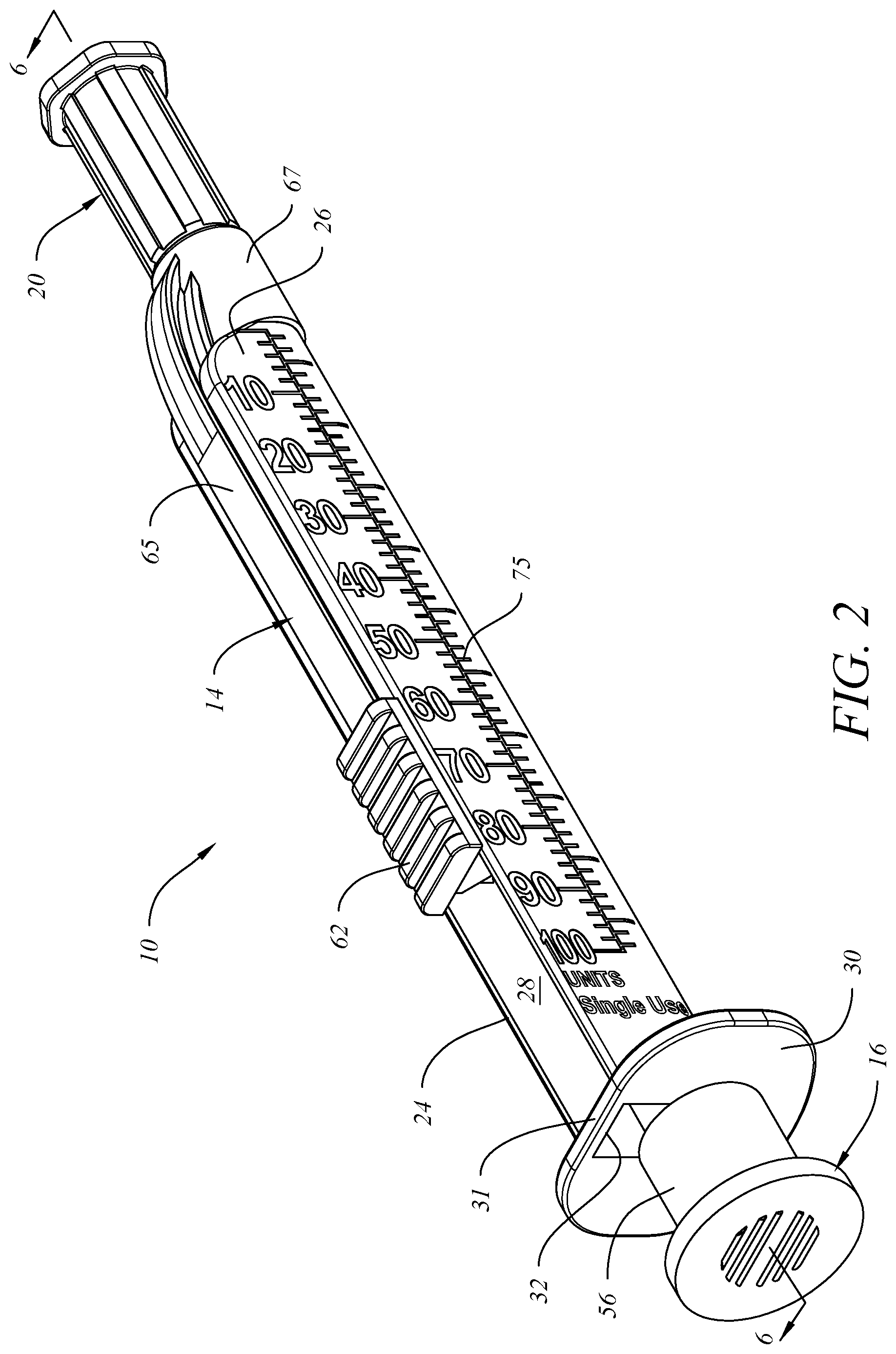 Patent US12318598 Figure 2 – Medical syringe