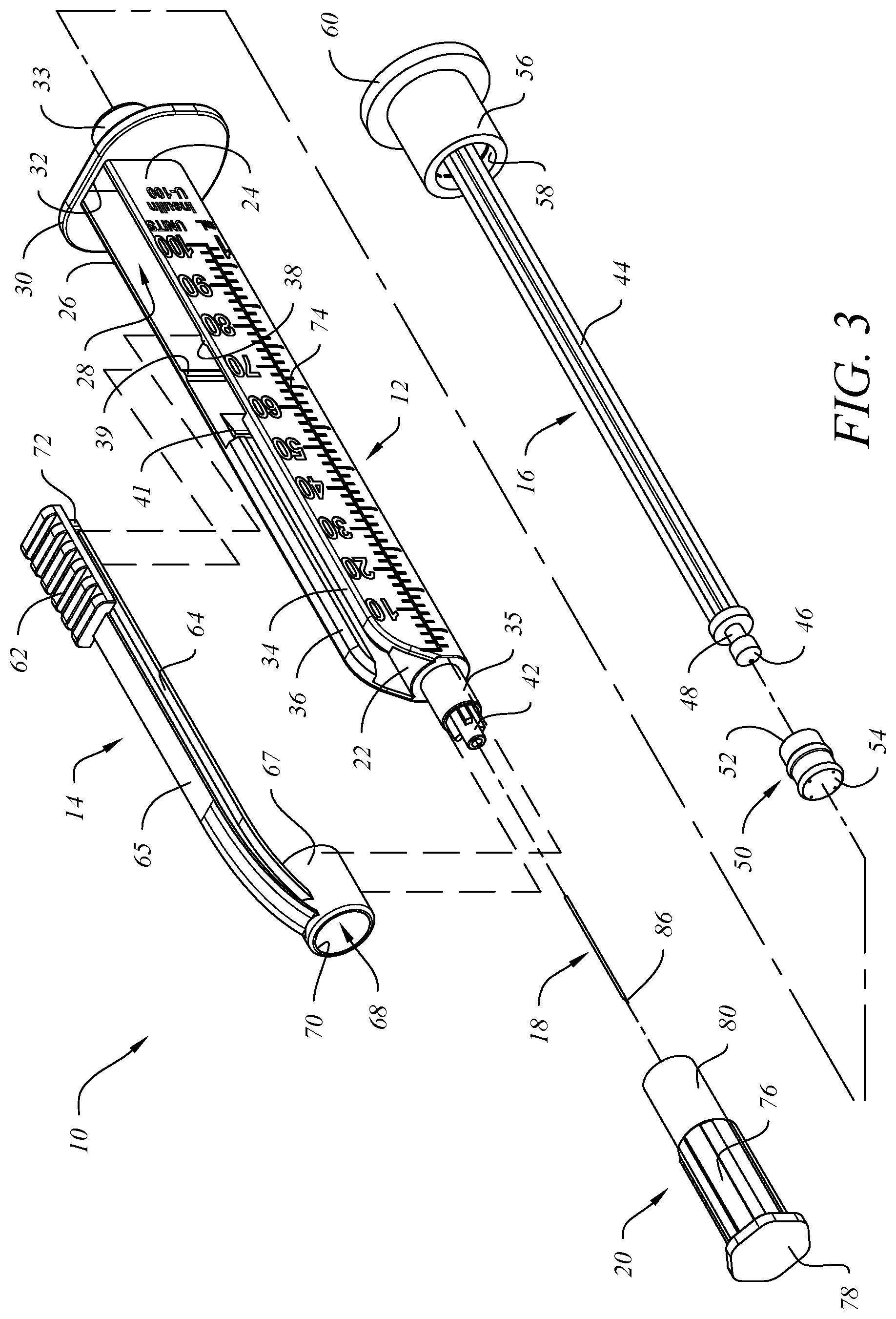 Patent US12318598 Figure 3 – Medical syringe