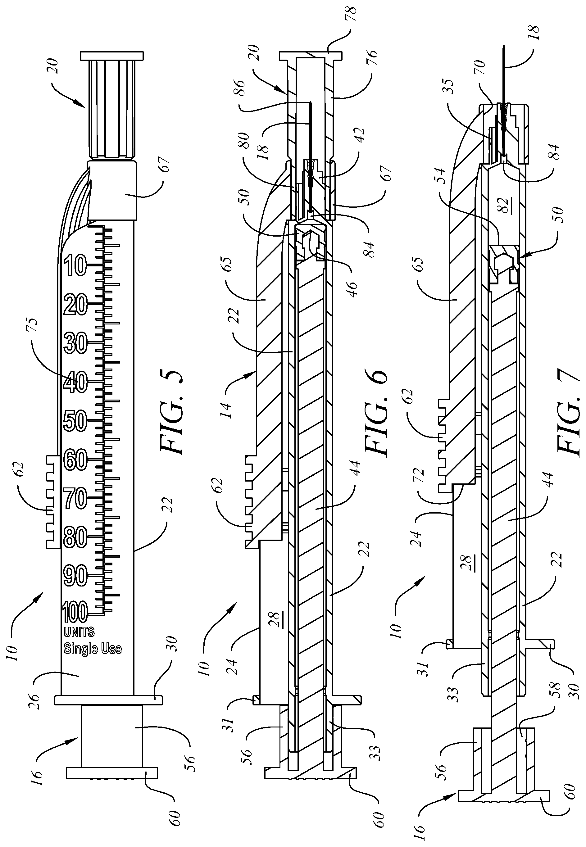Patent US12318598 Figure 5 – Medical syringe