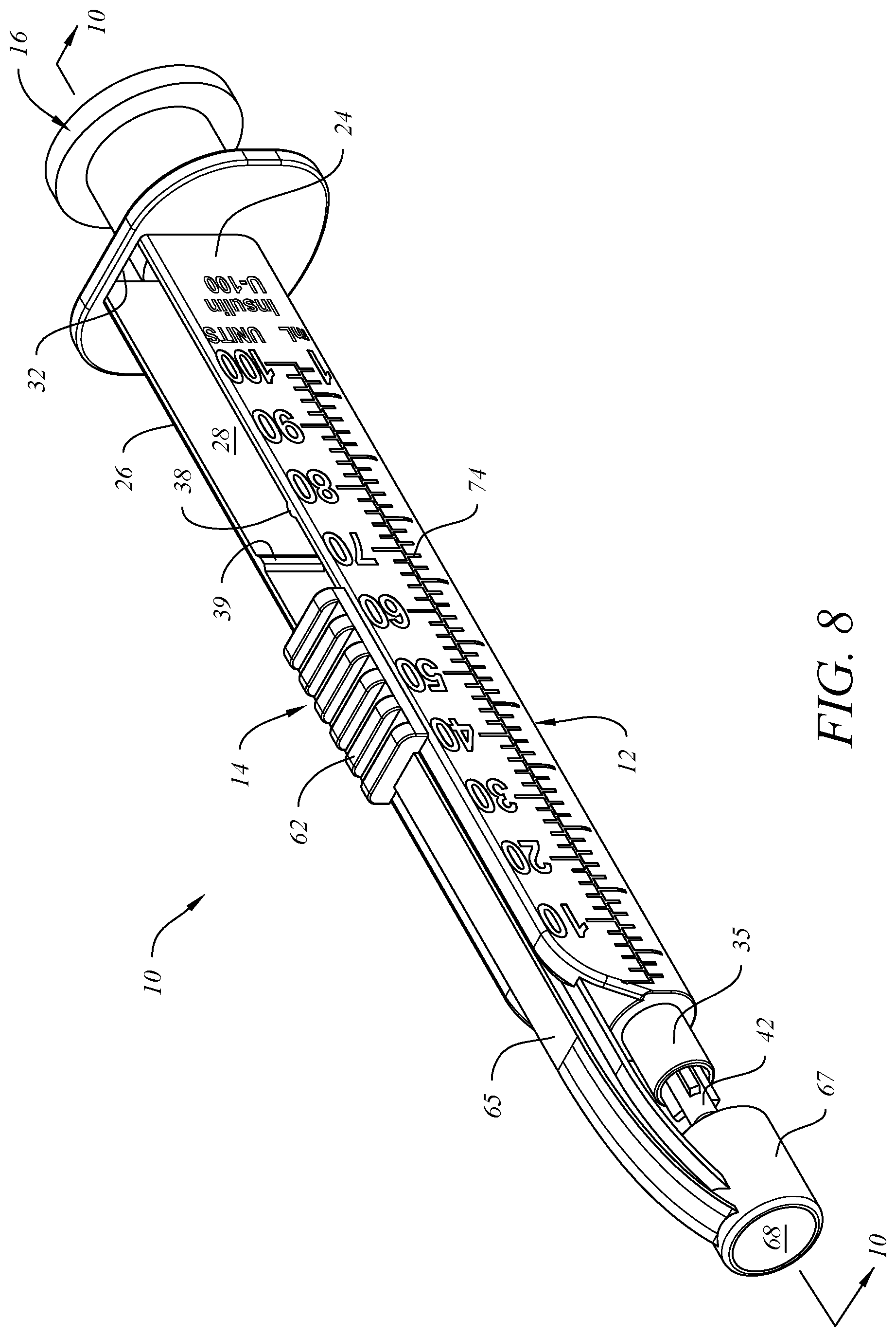 Patent US12318598 Figure 6 – Medical syringe