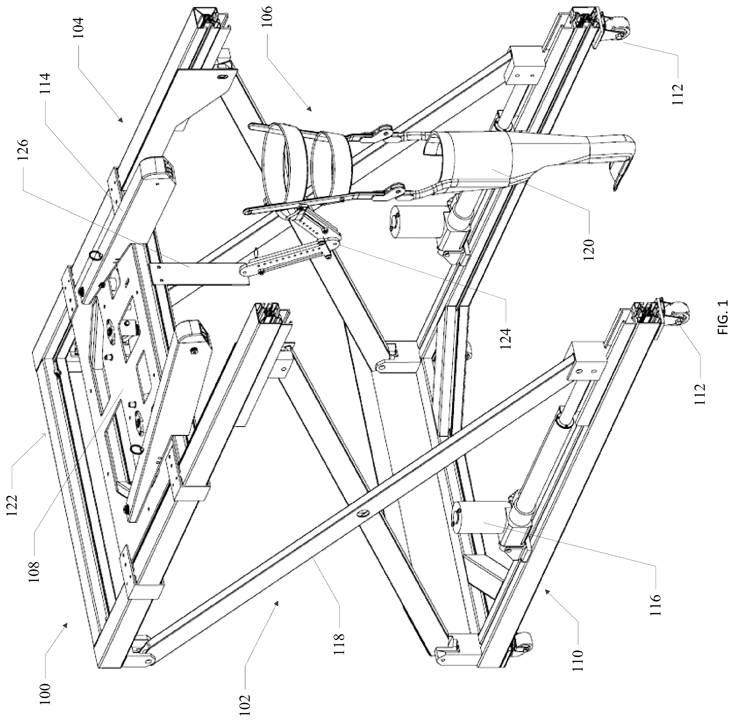 Patent US12318610 Figure 1 – Gait trainer with neuromodulation integration