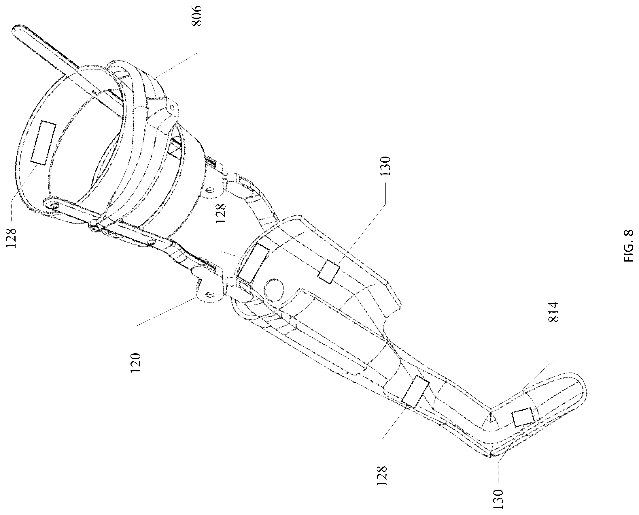 Patent US12318610 Figure 7 – Gait trainer with neuromodulation integration