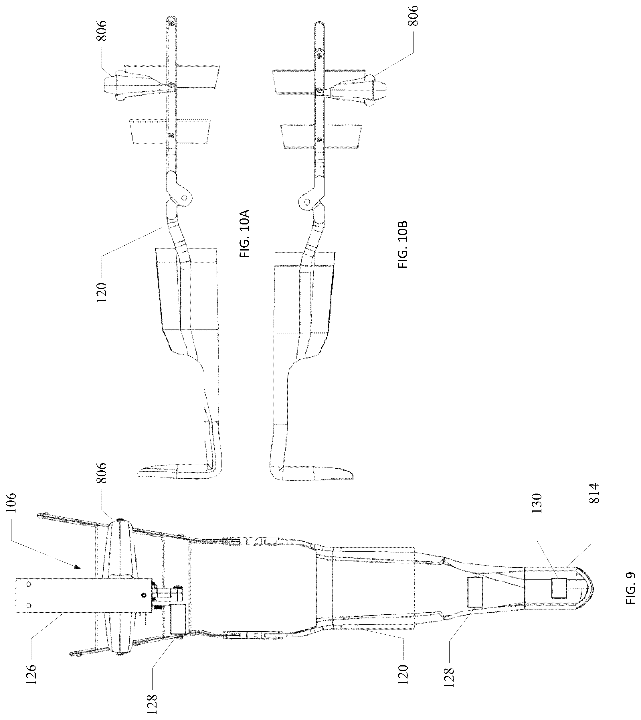 Patent US12318610 Figure 8 – Gait trainer with neuromodulation integration