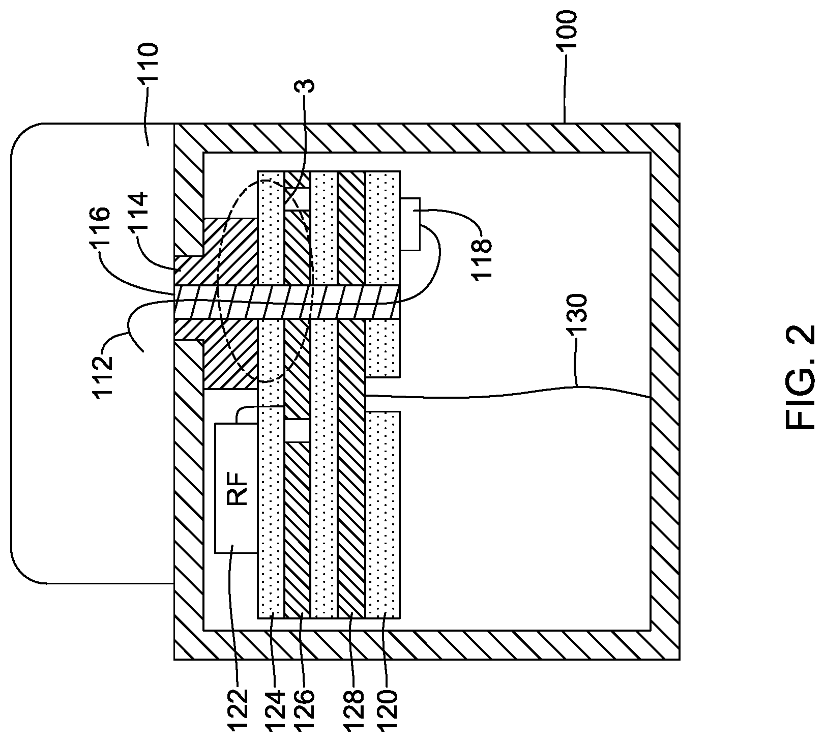 Patent US12318618 Figure 2 – Implantable medical device with feedthrough antenna ground structure