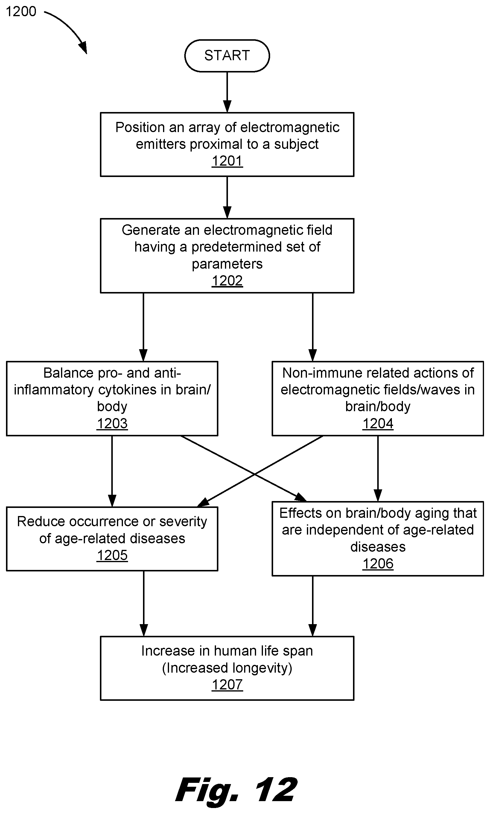 Patent US12318624 Figure 11 – Brain immunoregulation through transcranial electromagnetic treatment