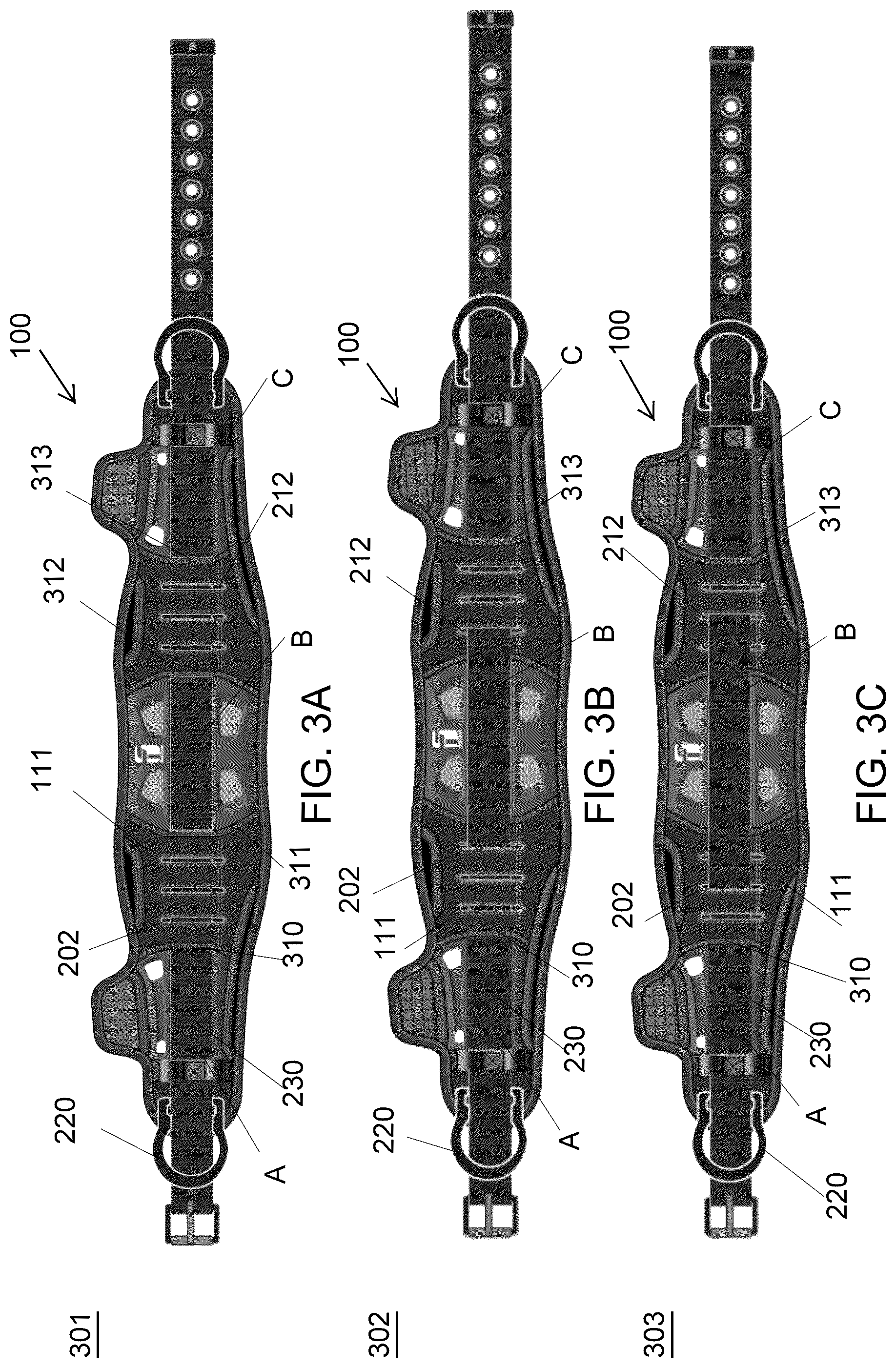 Patent US12318639 Figure 4 – Web harness waist pad belts