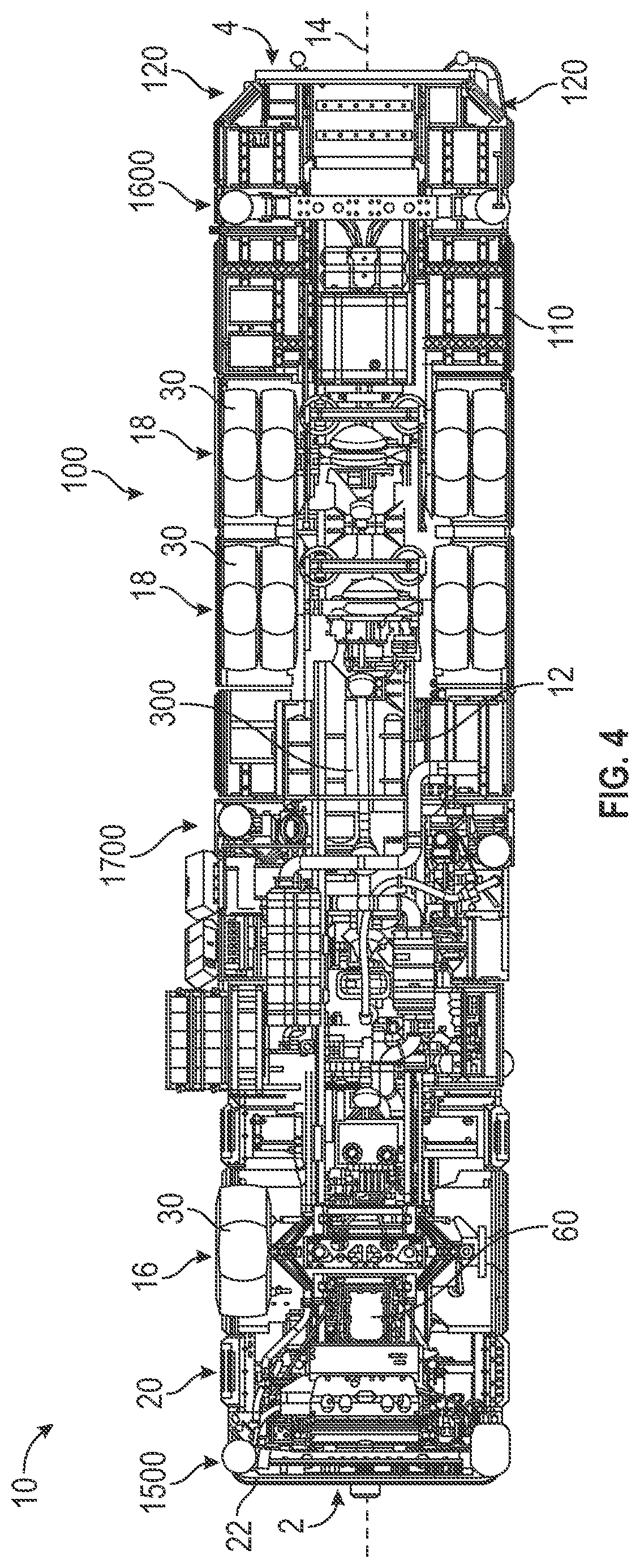 Patent US12318643 Figure 4 – Stability system for a fire apparatus