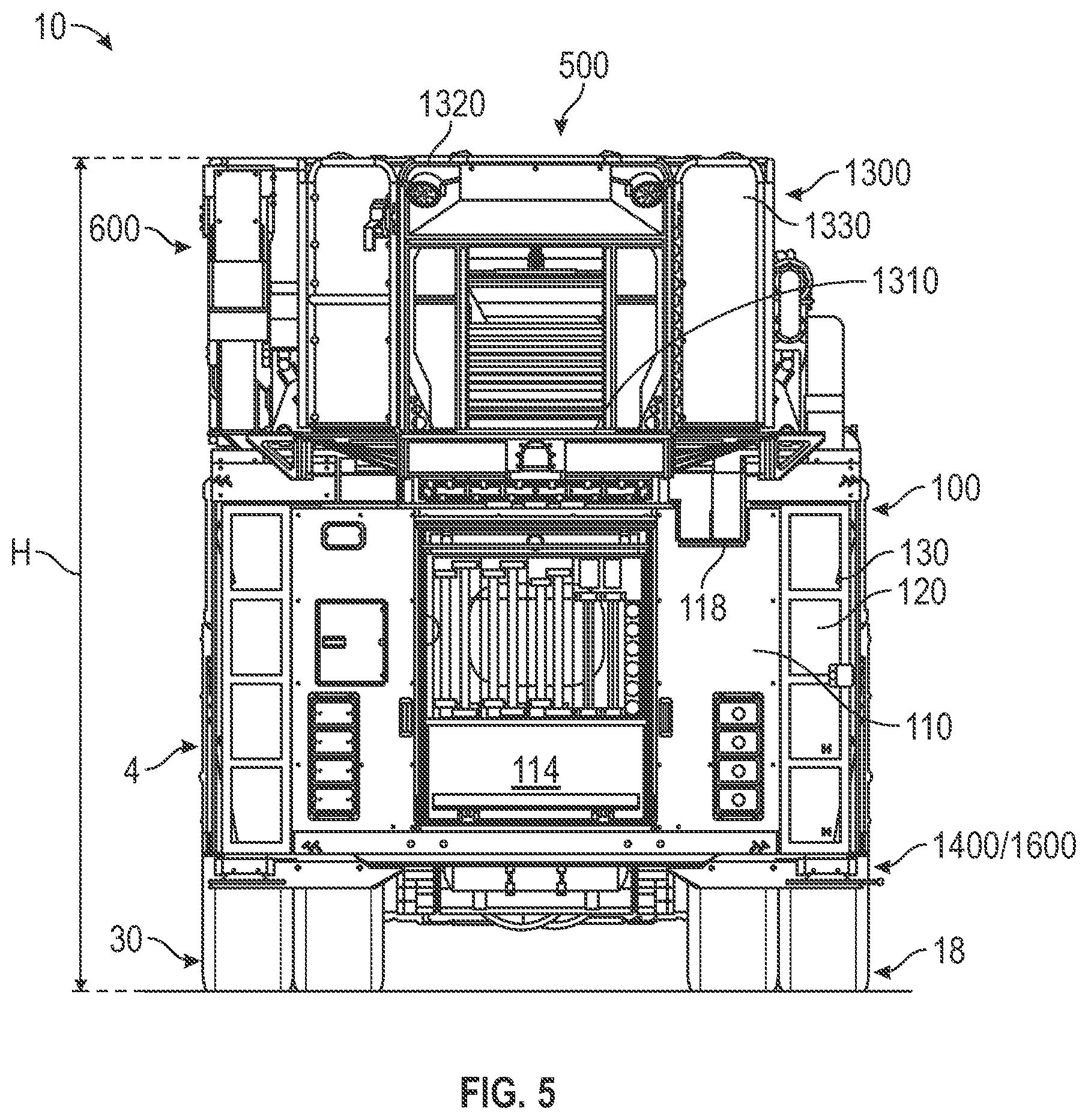 Patent US12318643 Figure 5 – Stability system for a fire apparatus