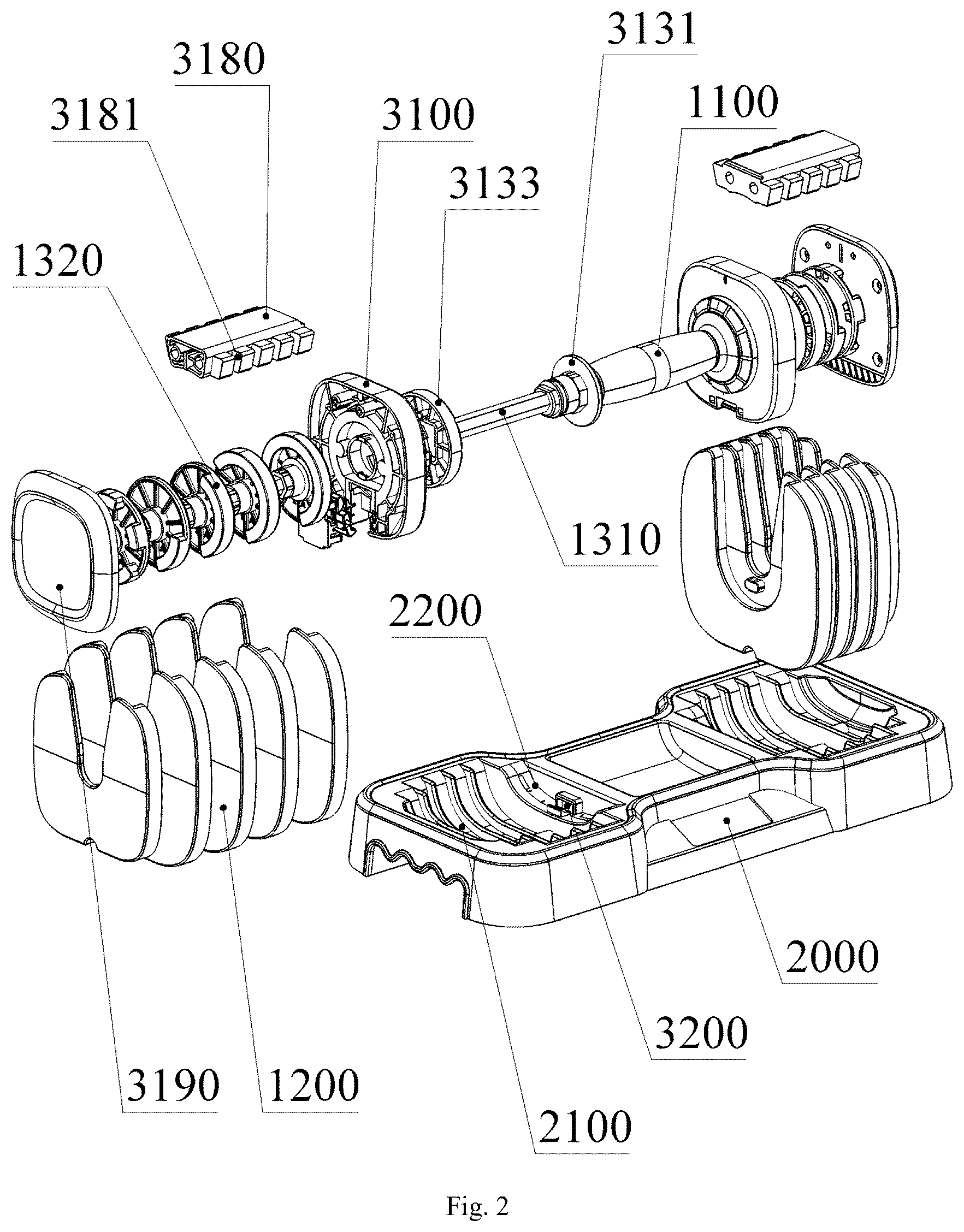 Patent US12318650 Figure 2 – Locking mechanism for dumbbell and dumbbell using the same