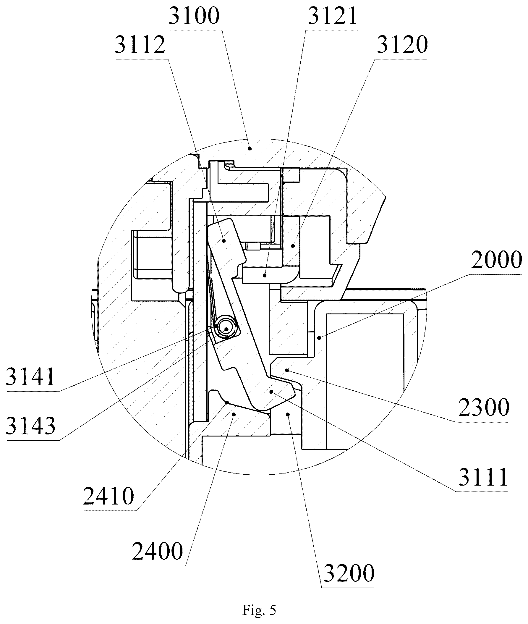 Patent US12318650 Figure 5 – Locking mechanism for dumbbell and dumbbell using the same