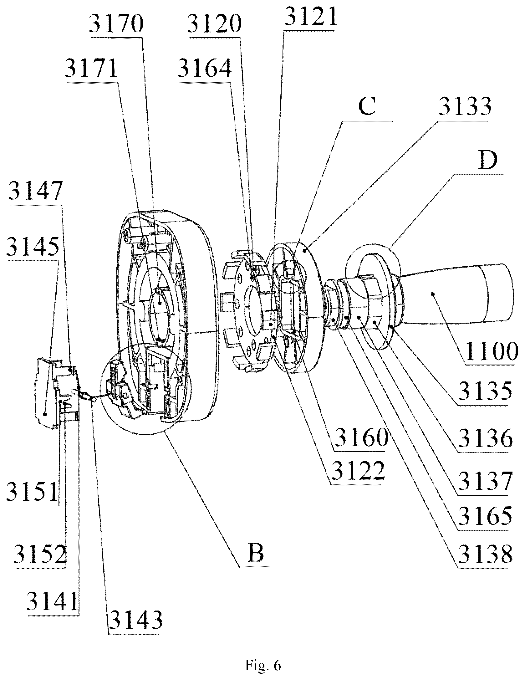 Patent US12318650 Figure 6 – Locking mechanism for dumbbell and dumbbell using the same