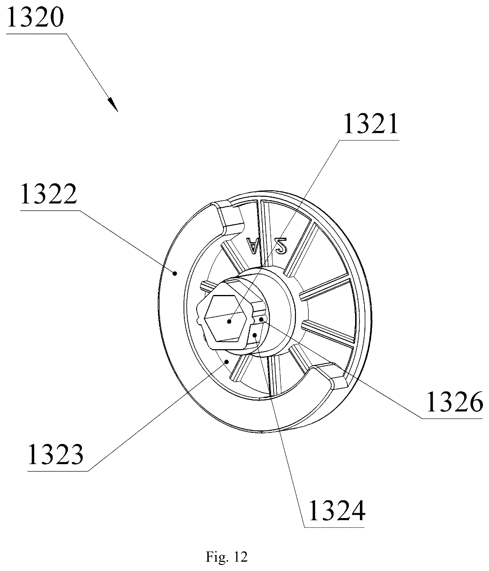 Patent US12318650 Figure 12 – Locking mechanism for dumbbell and dumbbell using the same