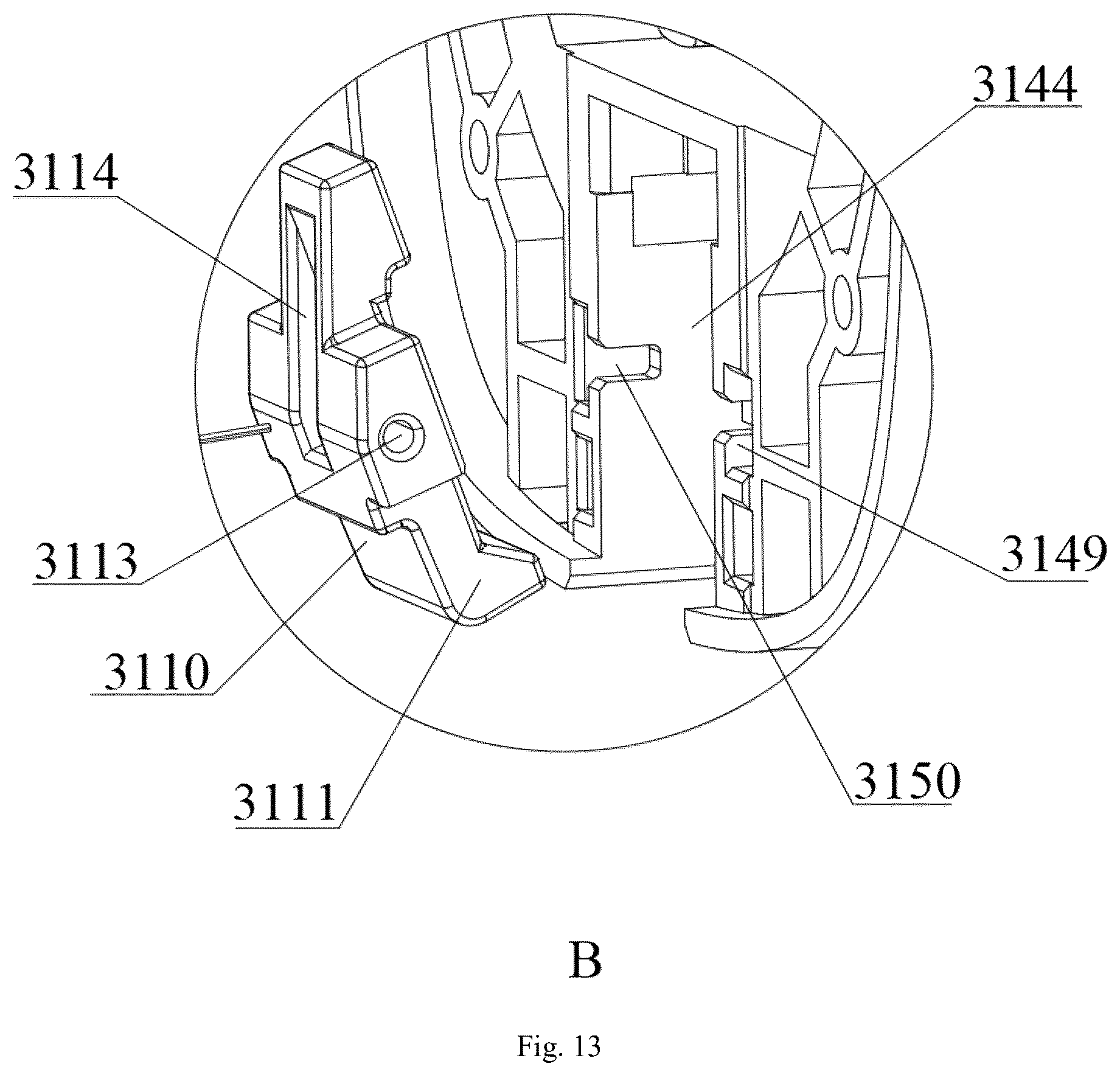 Patent US12318650 Figure 13 – Locking mechanism for dumbbell and dumbbell using the same
