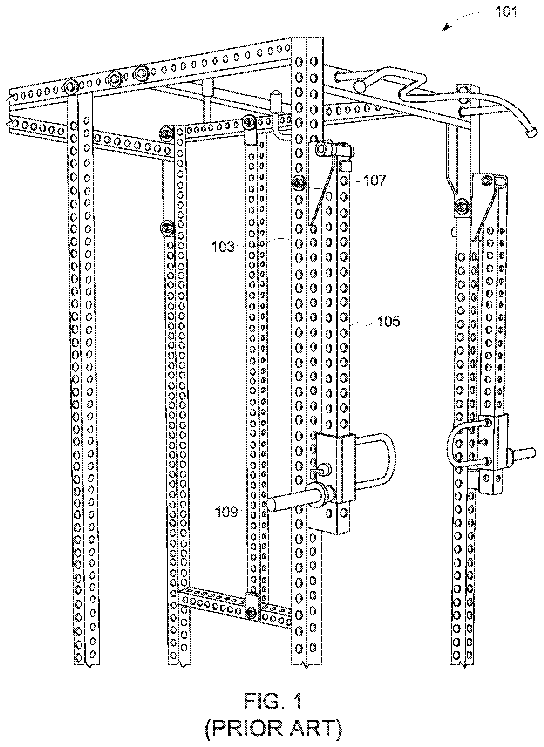 Patent US12318657 Figure 1 – Exercise machine system and method of use