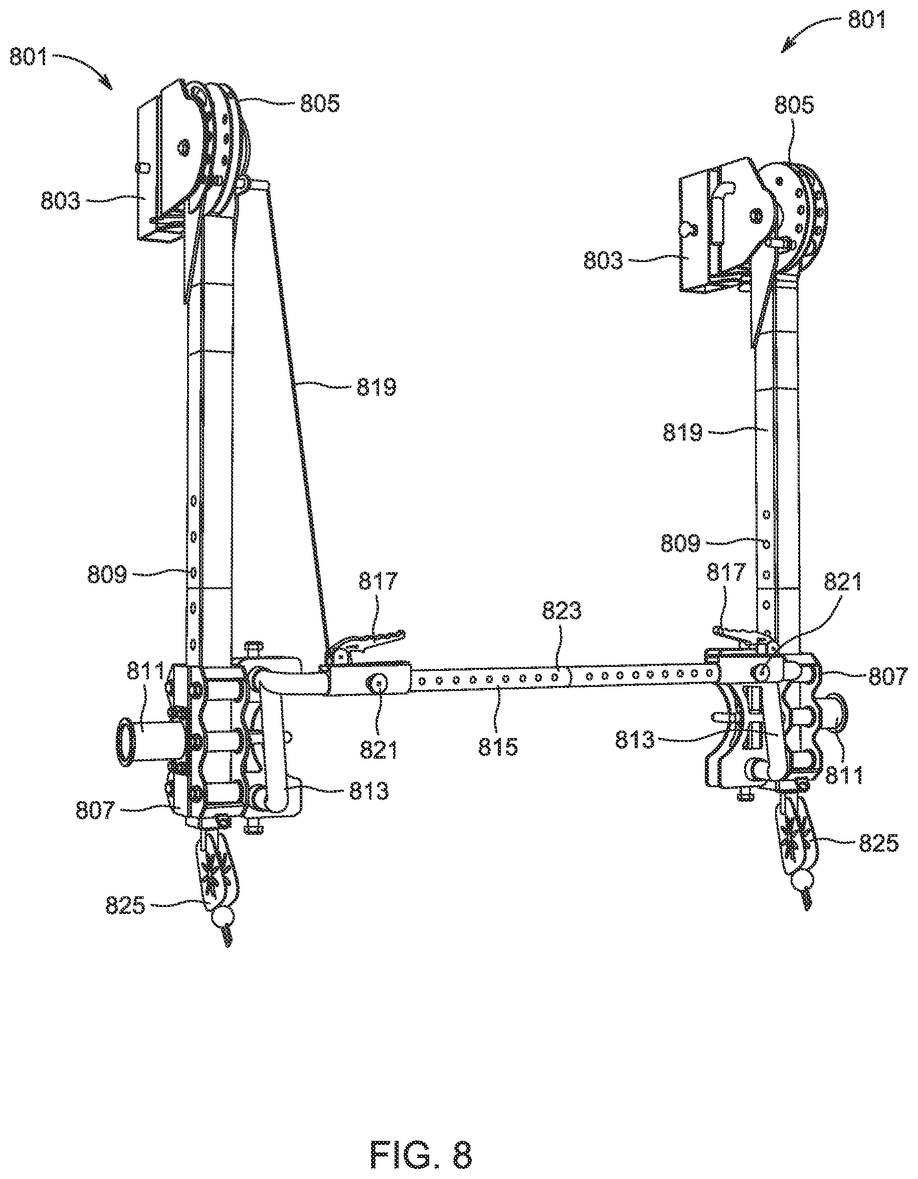 Patent US12318657 Figure 8 – Exercise machine system and method of use