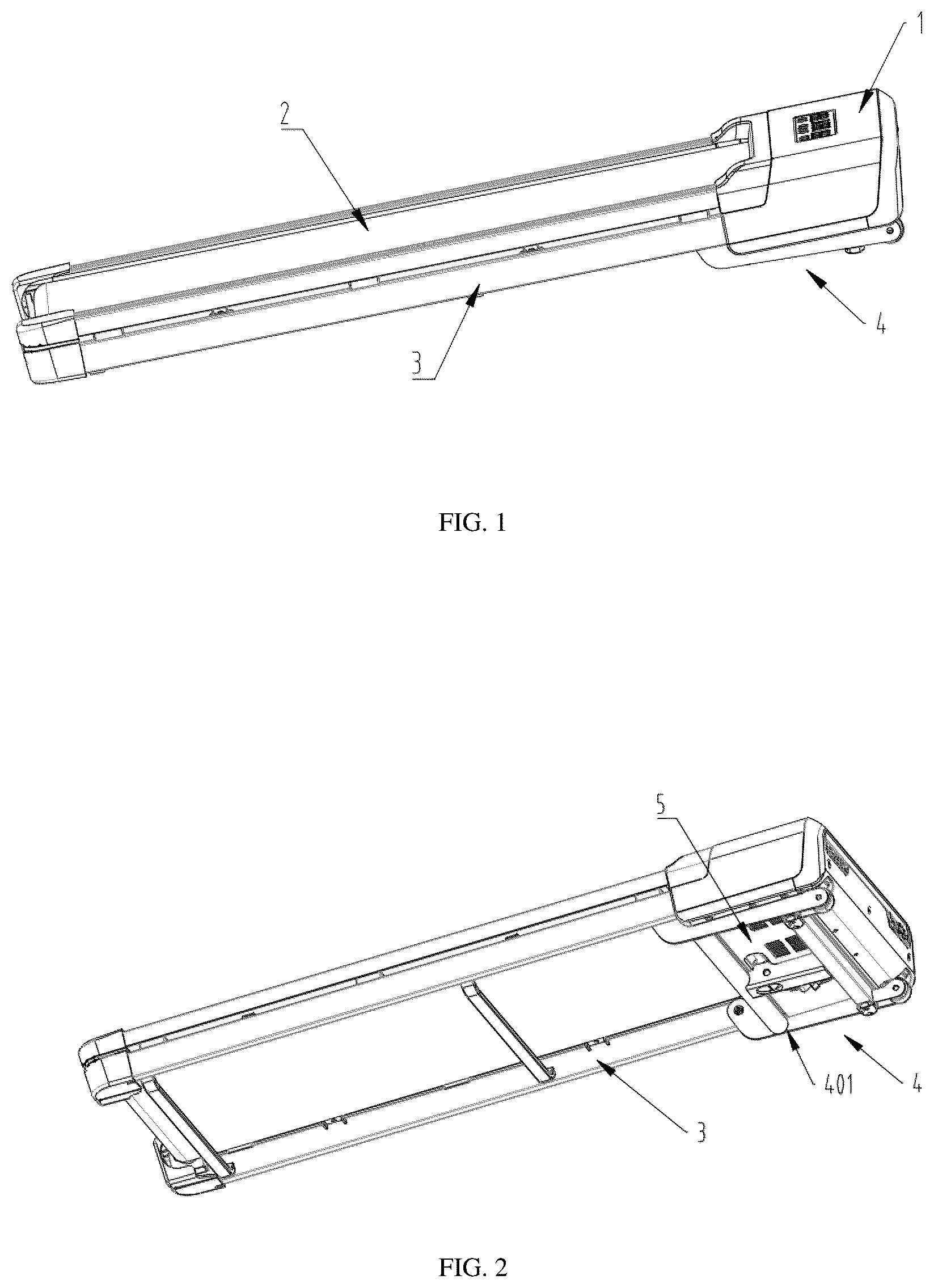 Patent US12318658 Figure 1 – Automatic chassis lifting mechanism for treadmill